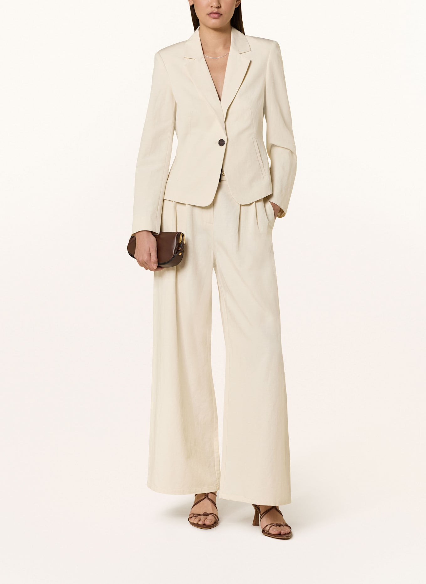 comma Marlenehose mit Leinen: ECRU