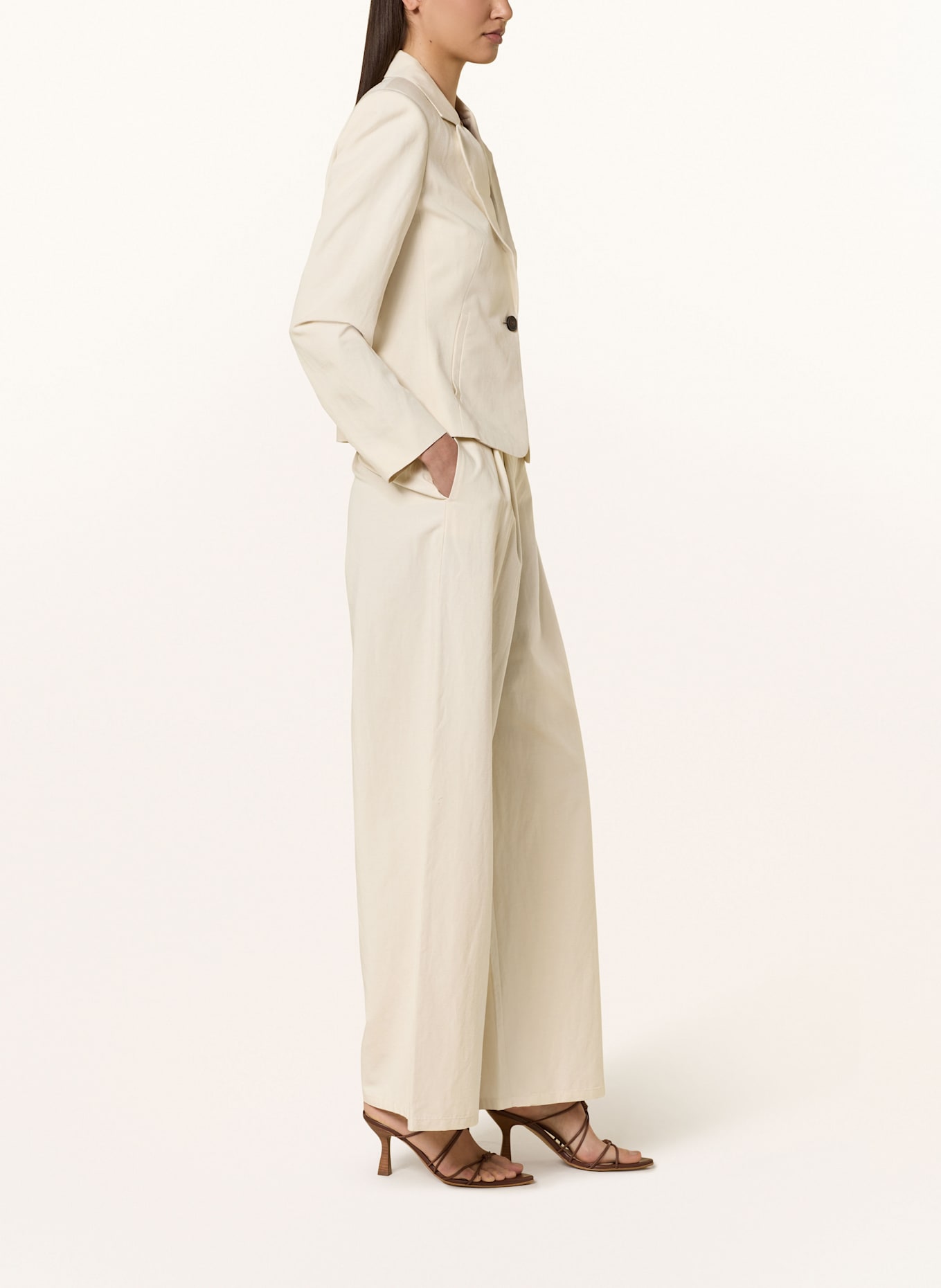 comma Marlenehose mit Leinen: ECRU