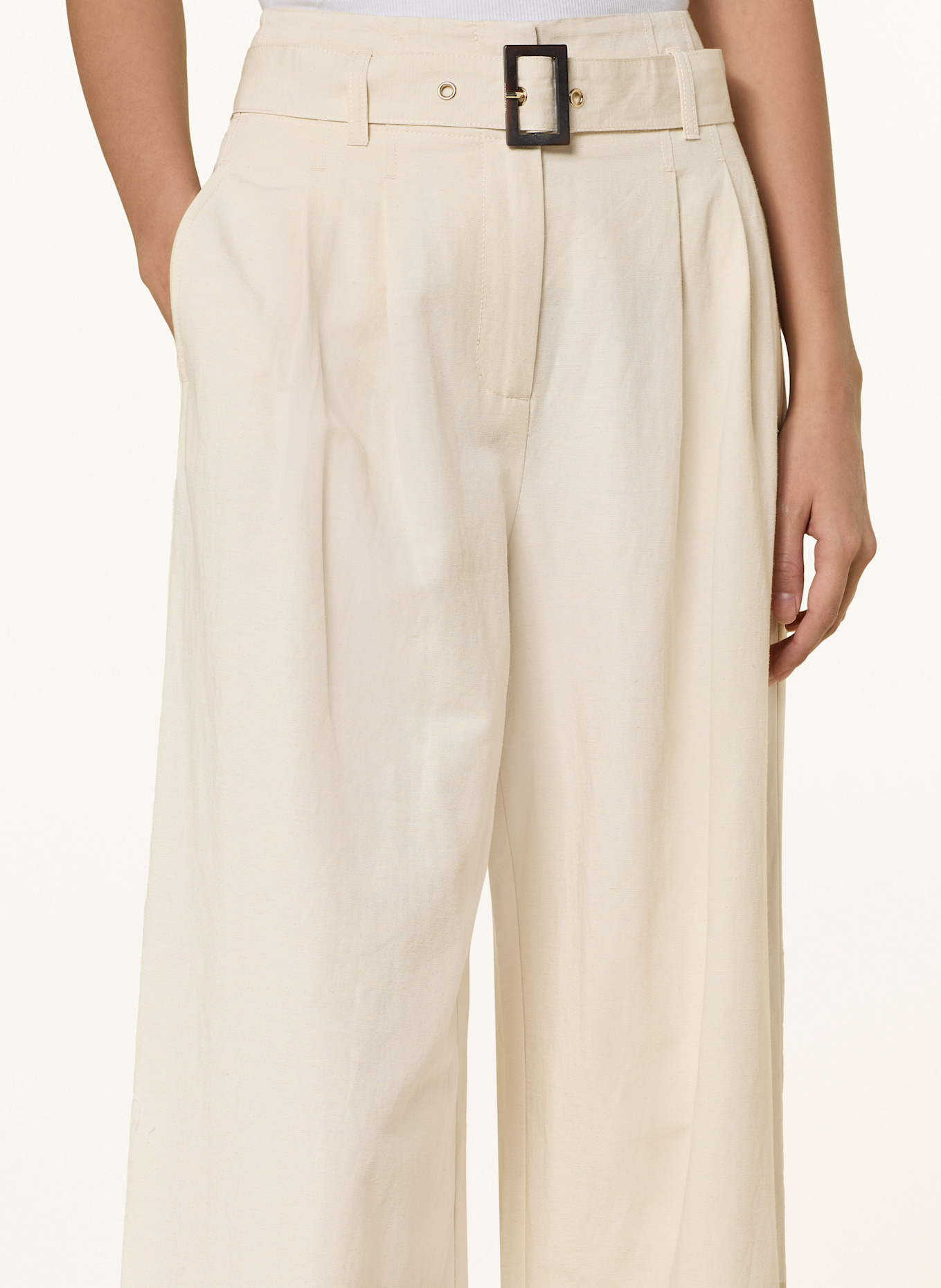 comma Marlenehose mit Leinen: ECRU