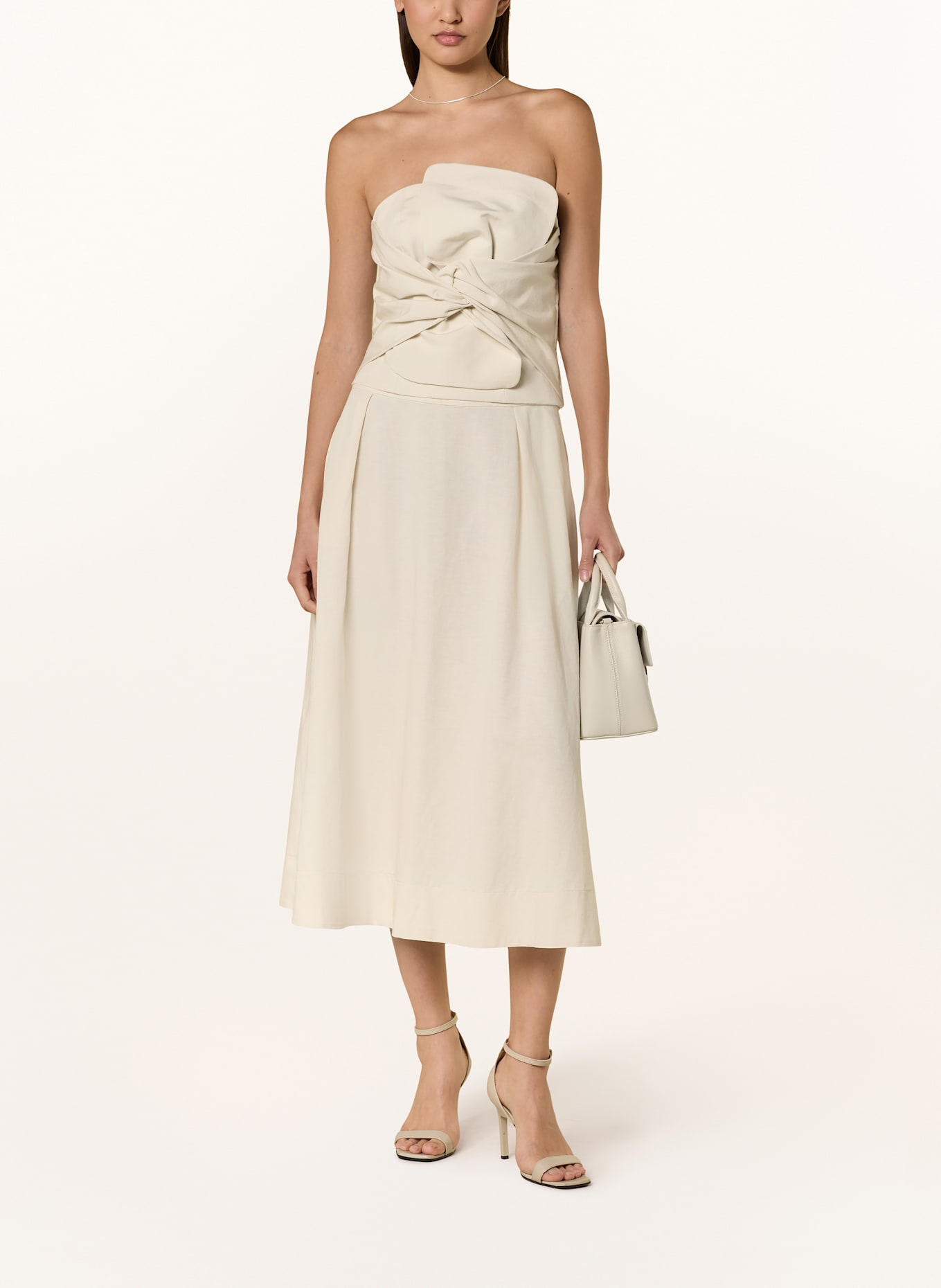comma Skirt with linen: CREAM