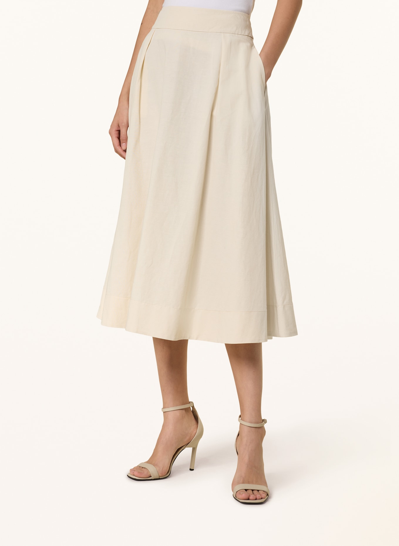 comma Skirt with linen: CREAM