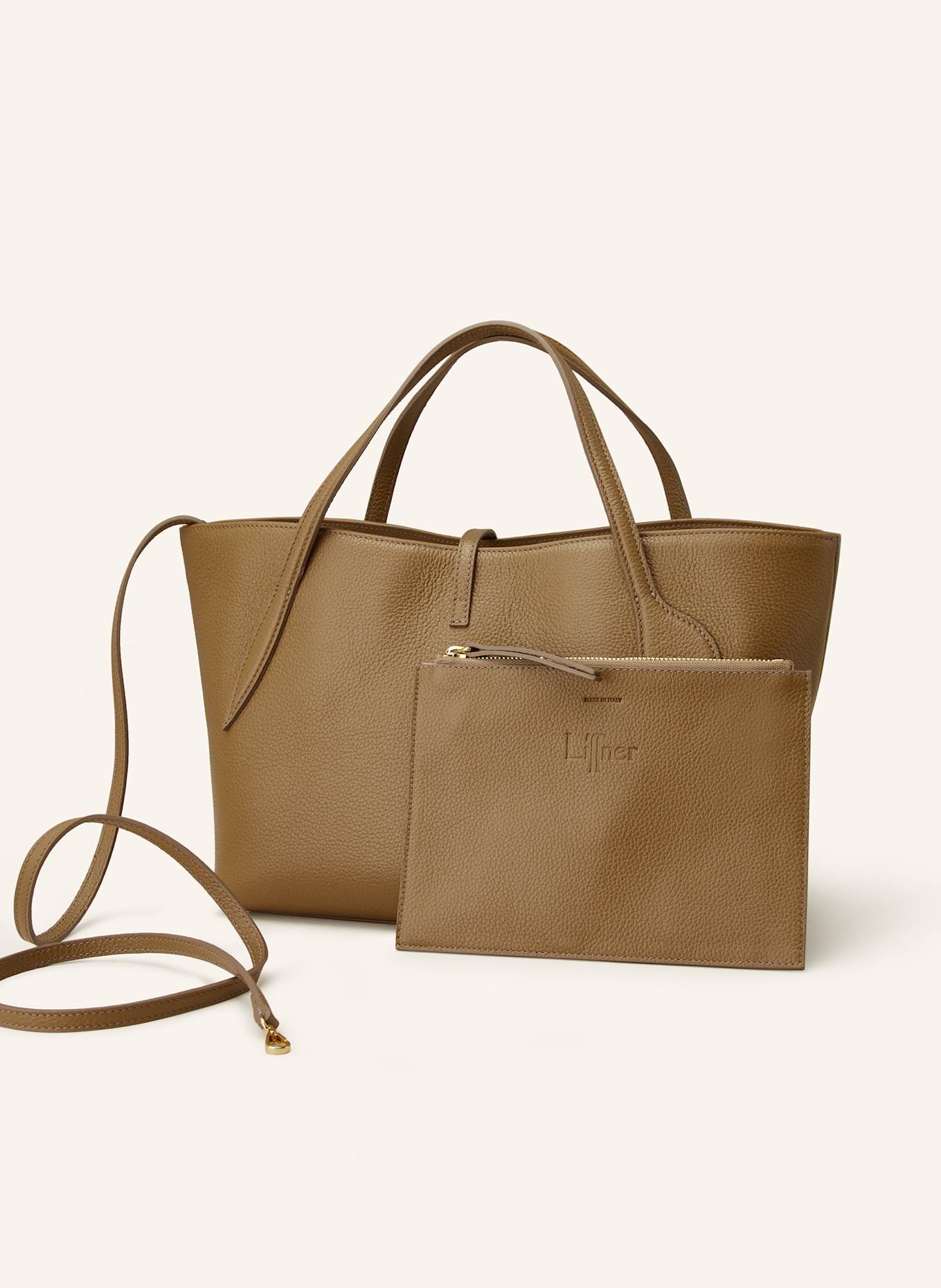 LIFFNER Kabelka PETITE PENNE s pouzdrem: ČERNOŠEDÁ