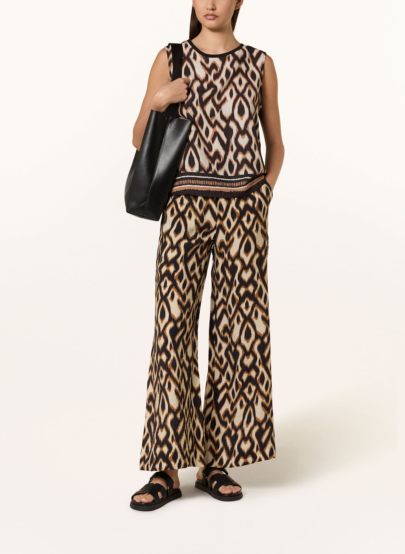 comma Marlenehose: BRAUN / CREME / SCHWARZ