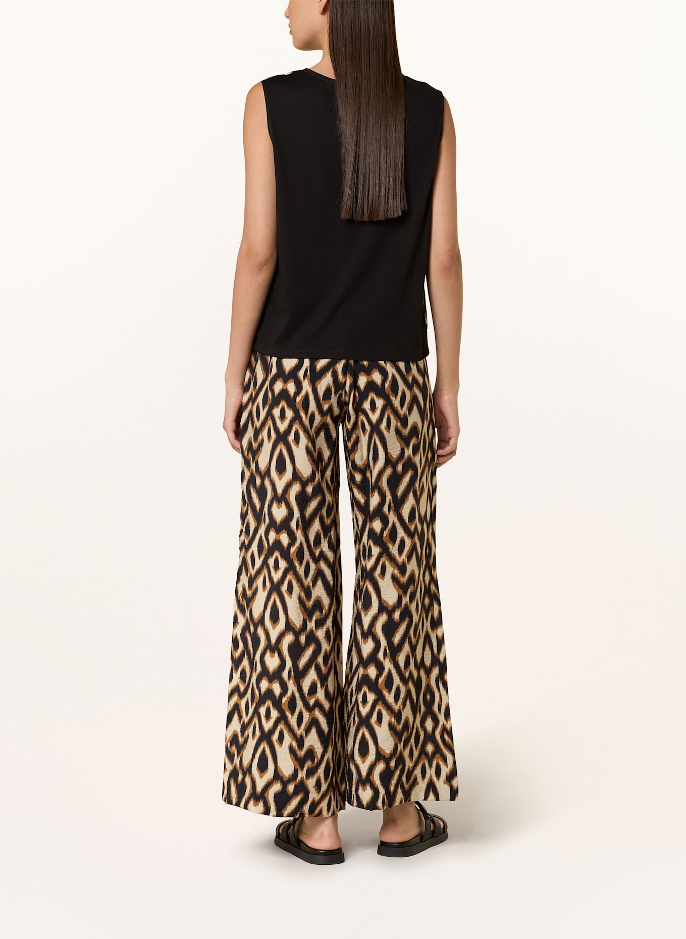 comma Marlenehose: BRAUN / CREME / SCHWARZ