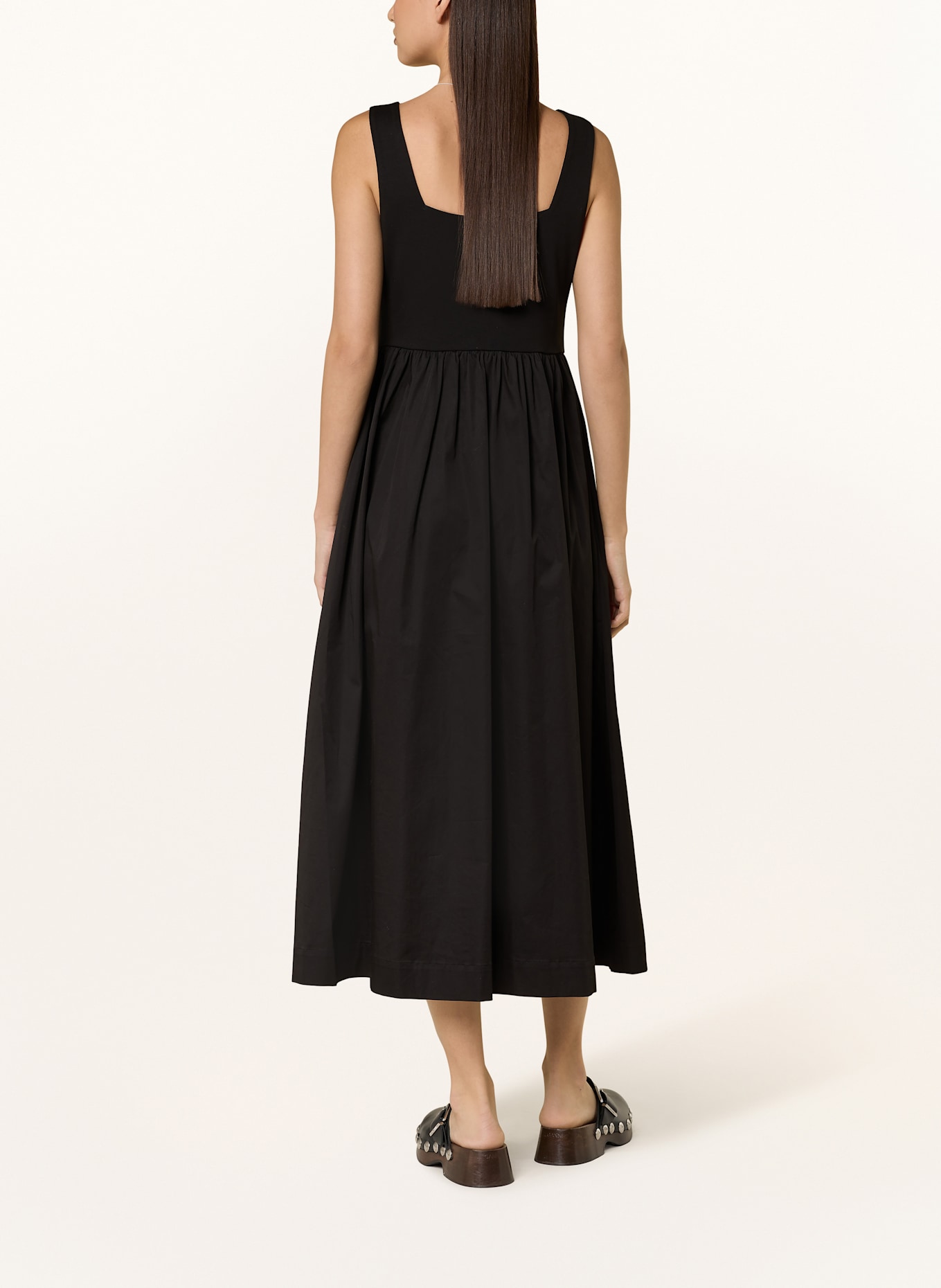 comma Kleid im Materialmix: SCHWARZ