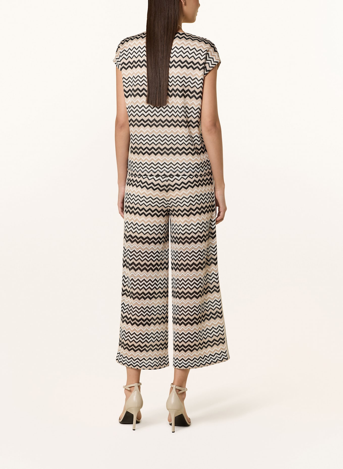 comma Culotte mit Galonstreifen: WEISS / BEIGE / SCHWARZ