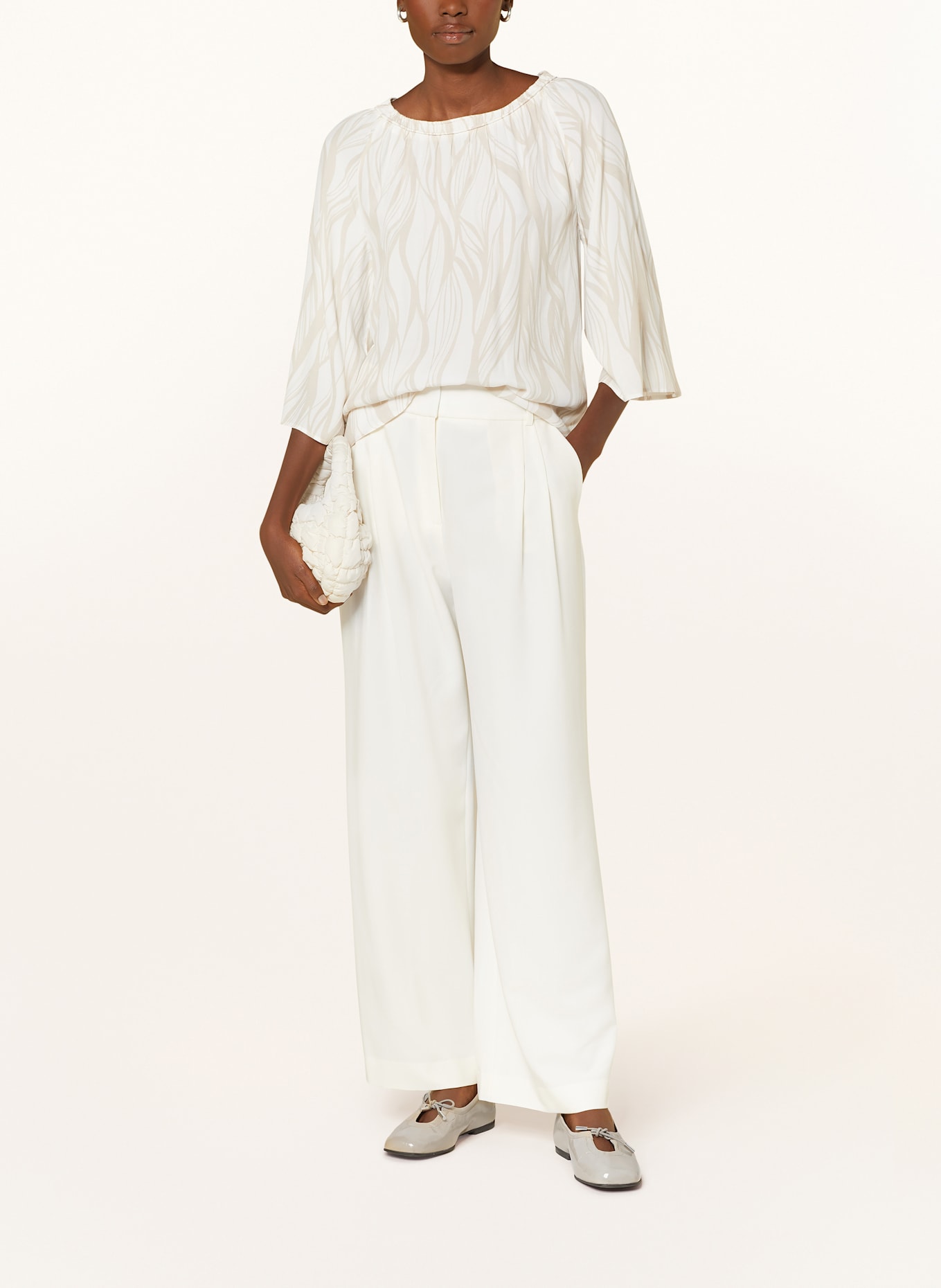 s.Oliver BLACK LABEL Blusenshirt mit 3/4-Arm: CREME / ECRU