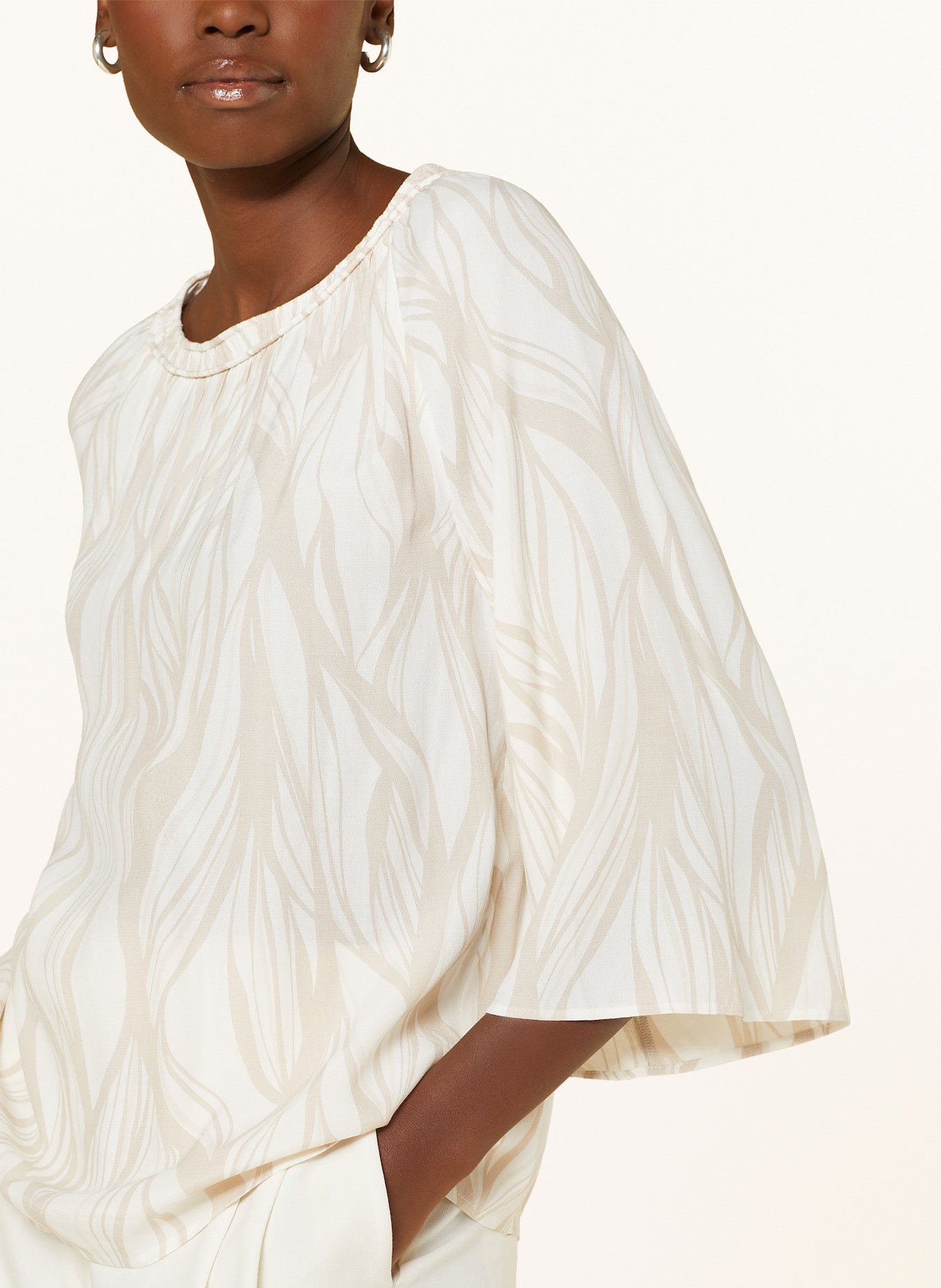 s.Oliver BLACK LABEL Blusenshirt mit 3/4-Arm: CREME / ECRU