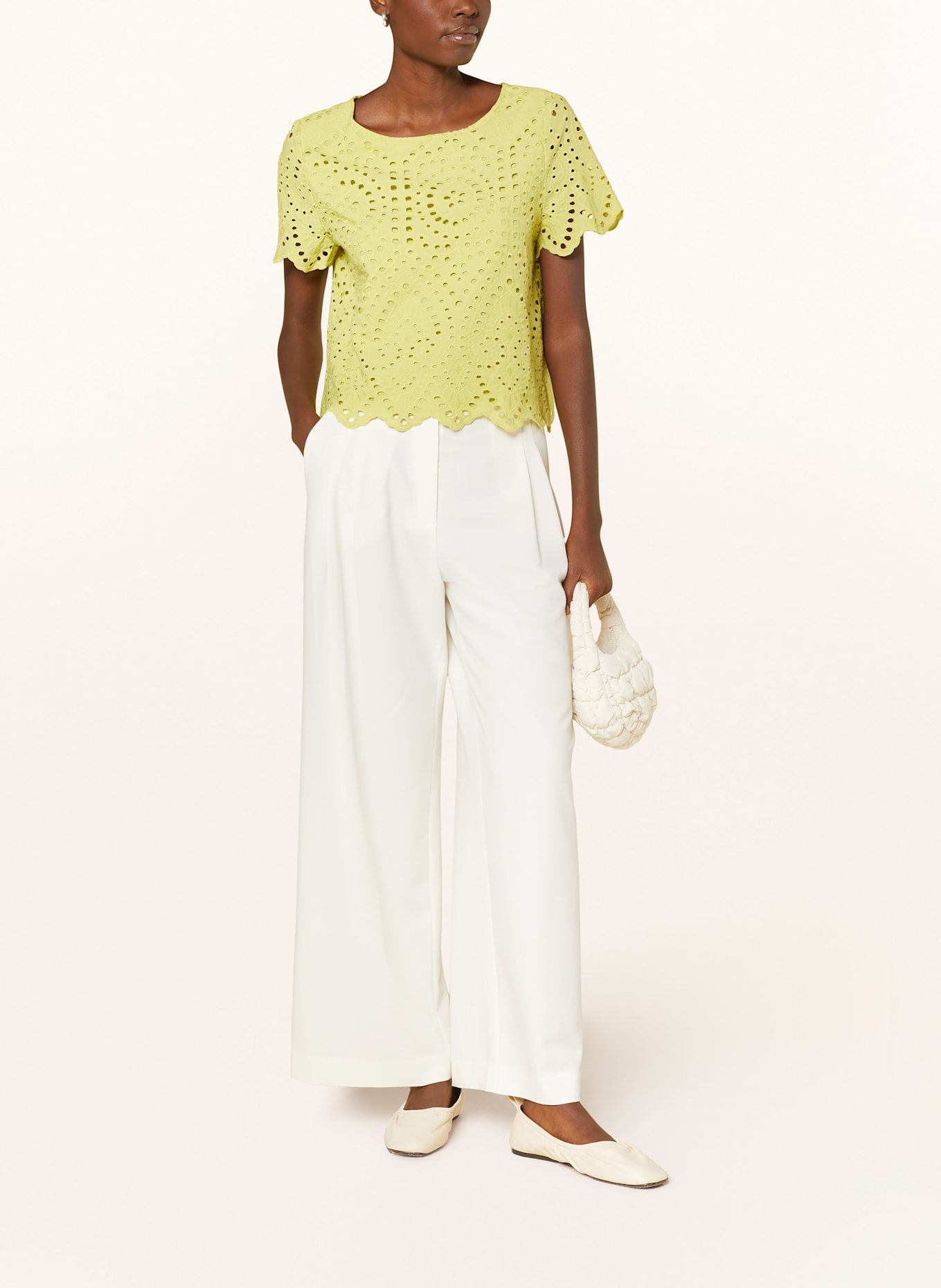 s.Oliver BLACK LABEL Strickshirt aus Lochspitze: HELLGRÜN