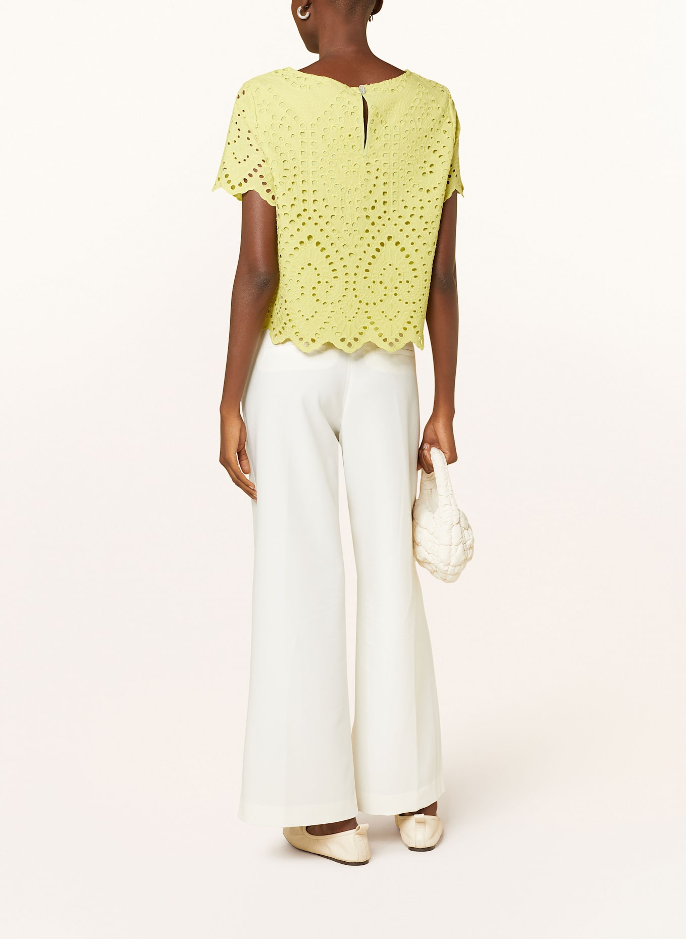 s.Oliver BLACK LABEL Strickshirt aus Lochspitze: HELLGRÜN