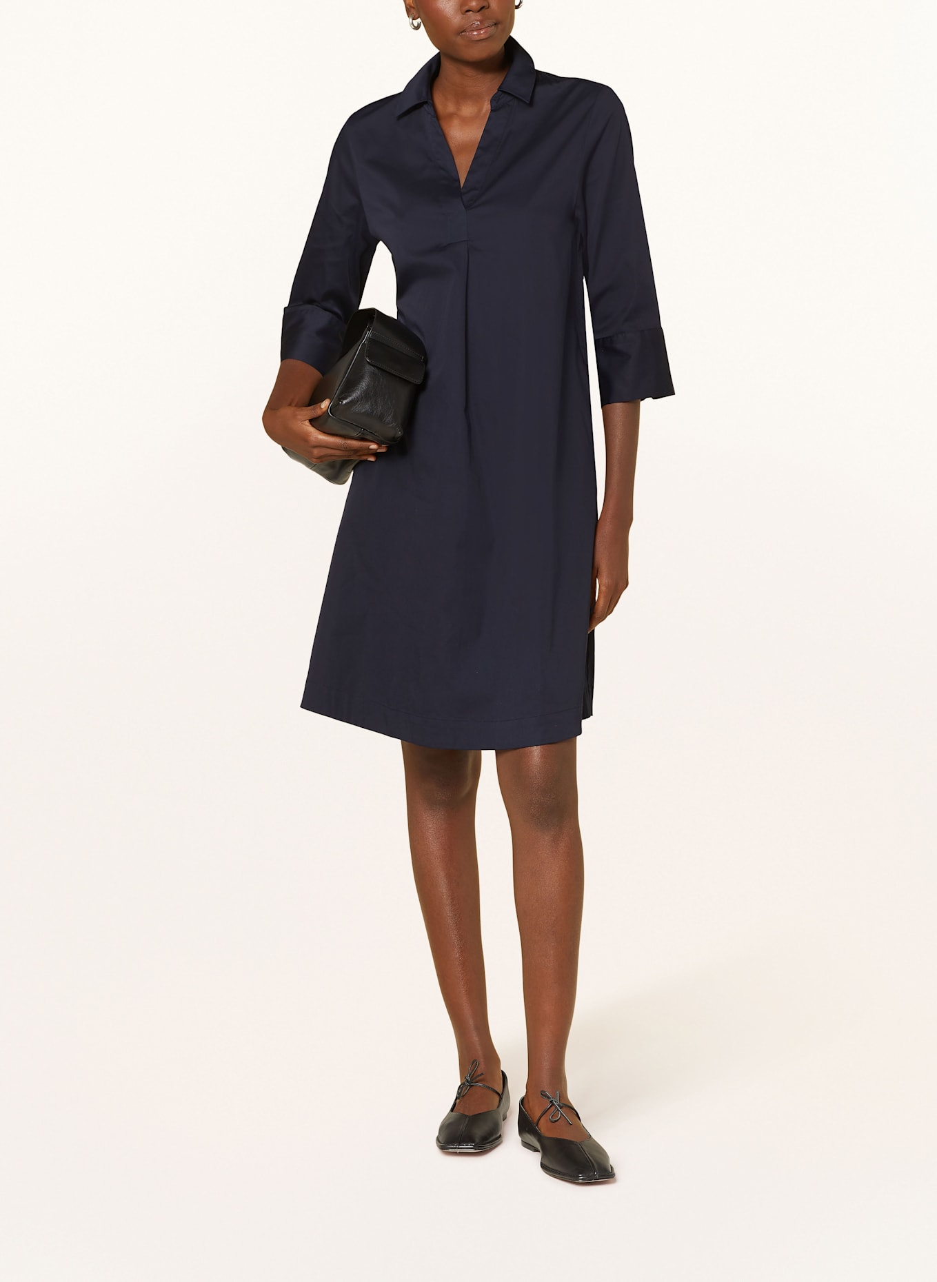 s.Oliver BLACK LABEL Jerseykleid mit 3/4-Arm: DUNKELBLAU