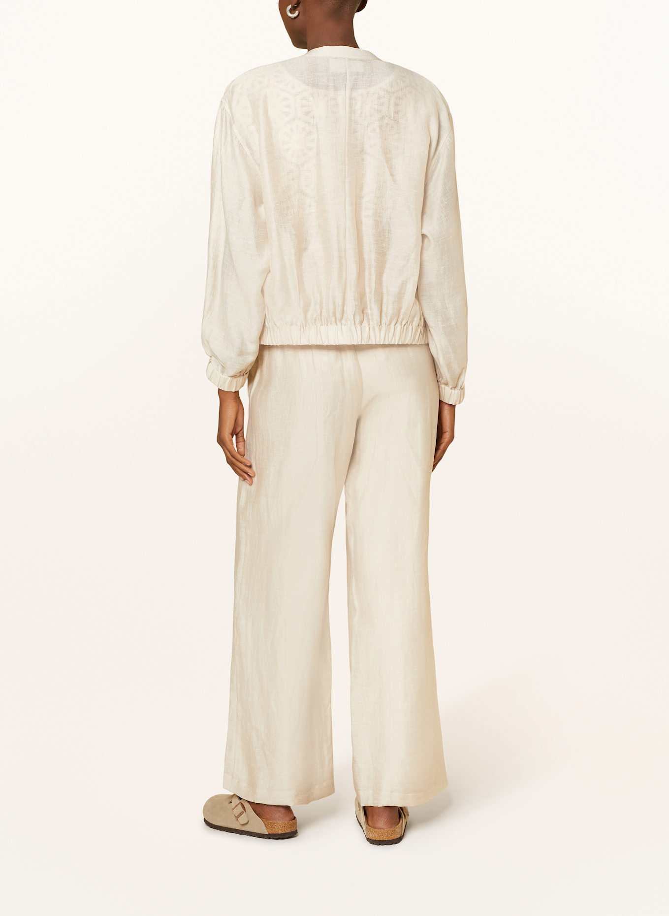 s.Oliver BLACK LABEL Spodnie marlena z dodatkiem lnu: BEŻOWY