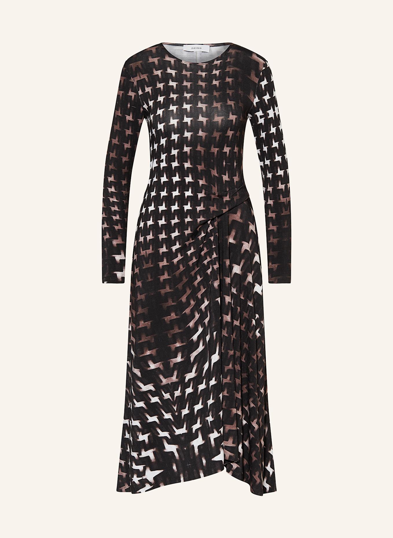 REISS Jerseykleid HALLE: SCHWARZ / BRAUN / CREME