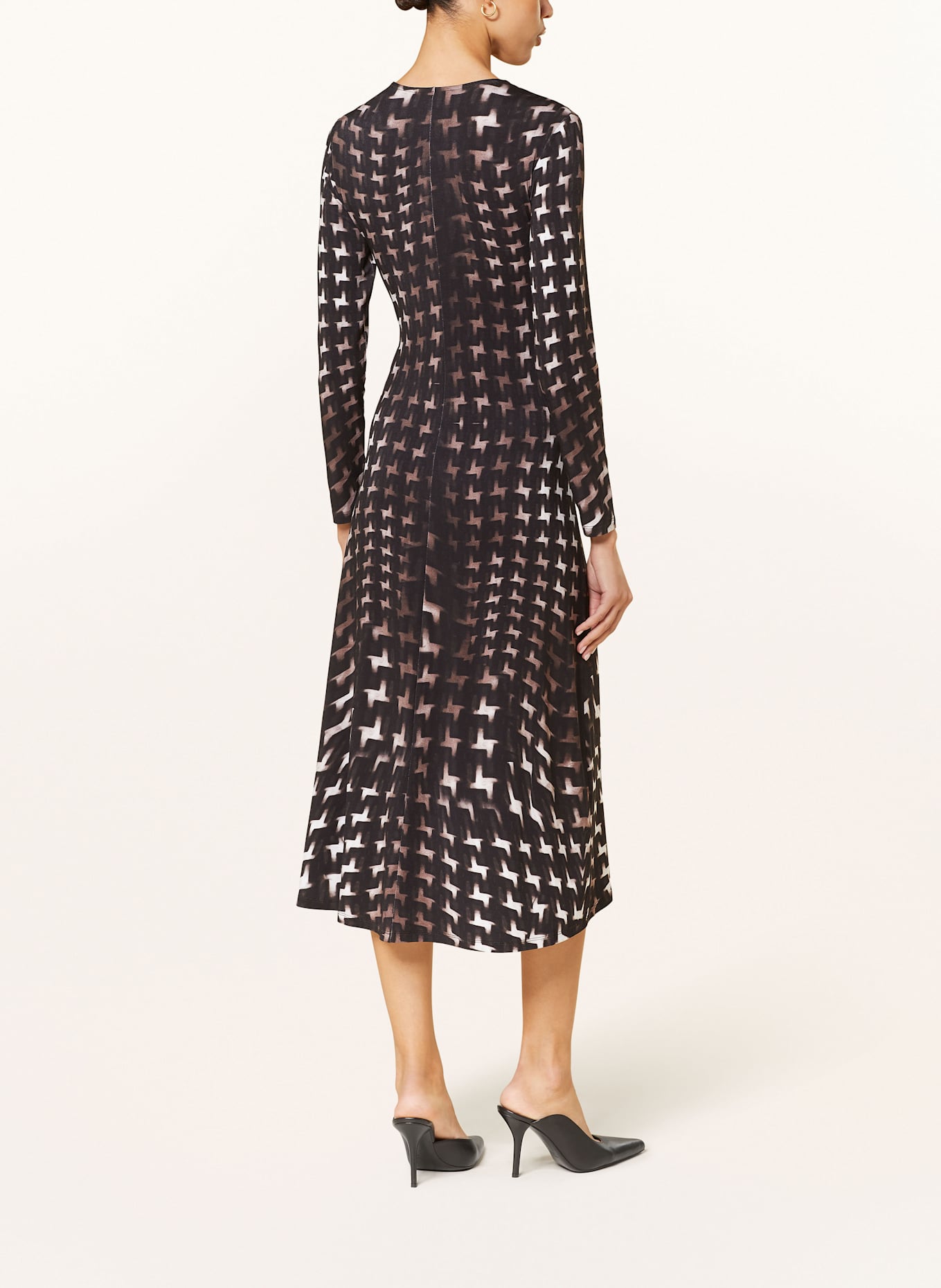 REISS Jerseykleid HALLE: SCHWARZ / BRAUN / CREME