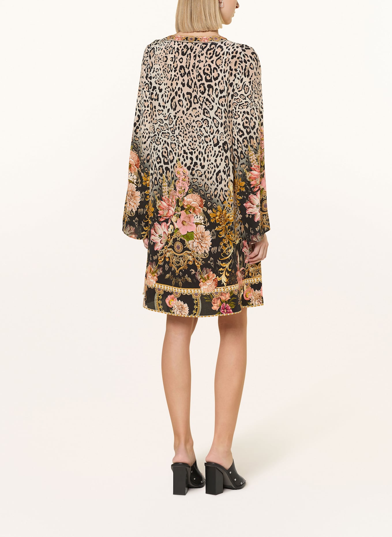 Princess GOES HOLLYWOOD Seidenkleid mit Schmucksteinen: BRAUN / GOLD / ROSÉ