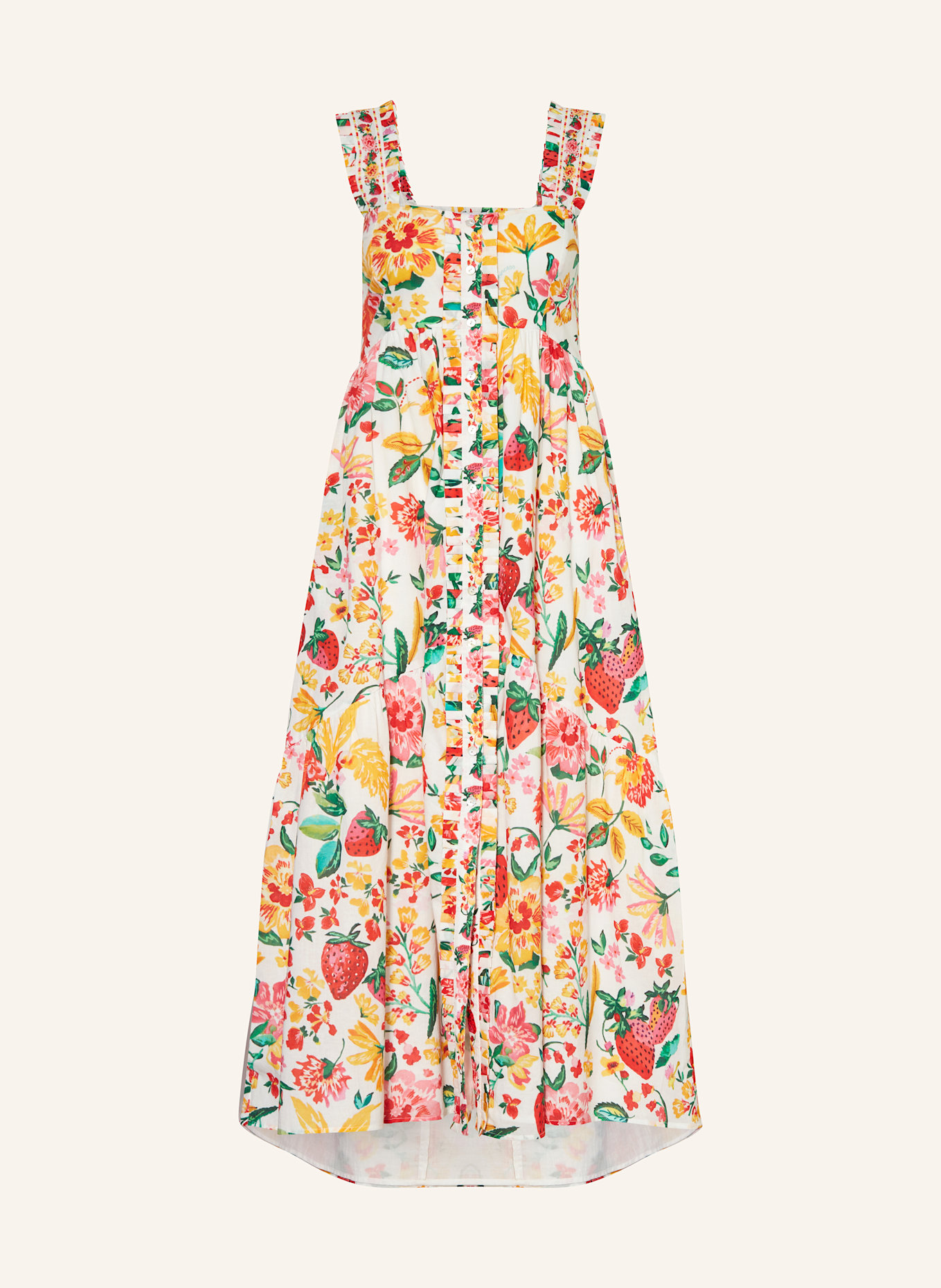 Princess GOES HOLLYWOOD Kleid mit Rüschen: WEISS / ROT / GELB