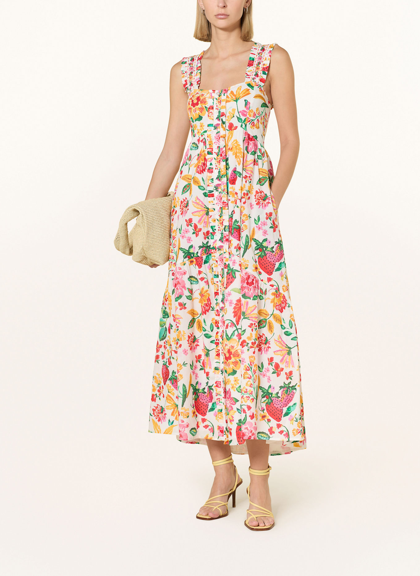 Princess GOES HOLLYWOOD Kleid mit Rüschen: WEISS / ROT / GELB