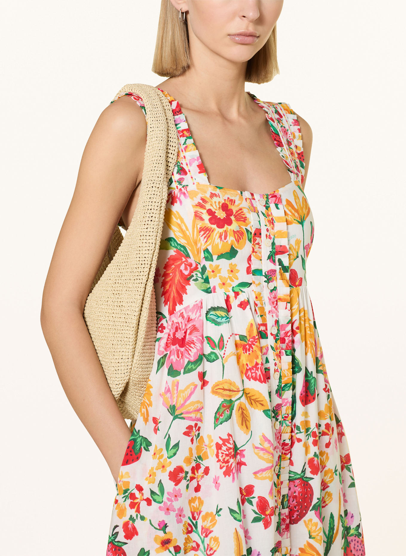 Princess GOES HOLLYWOOD Kleid mit Rüschen: WEISS / ROT / GELB