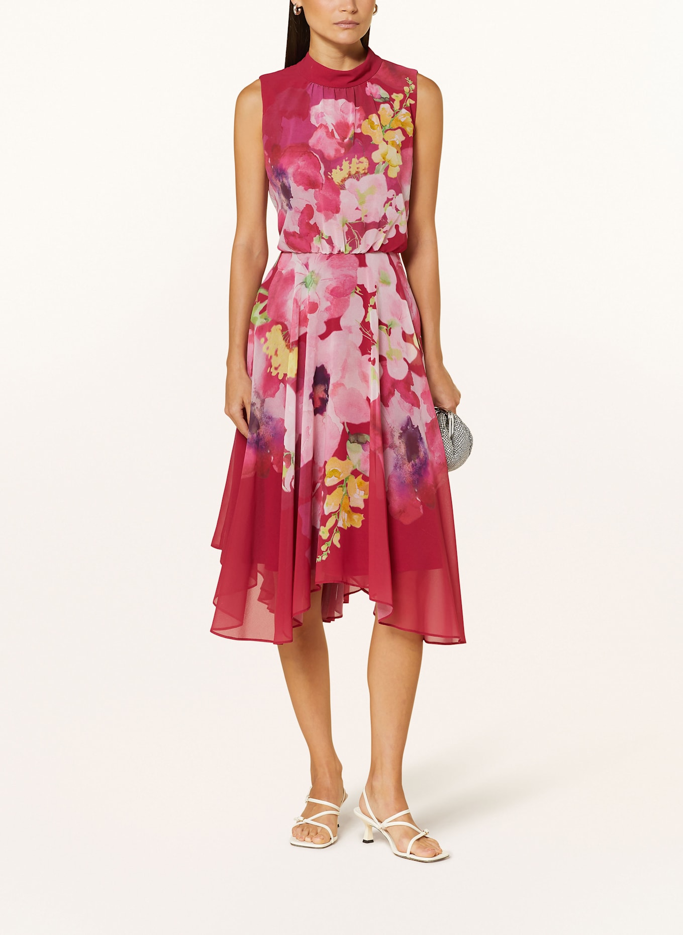 Vera Mont Cocktailkleid: DUNKELROT / GELB / GRÜN