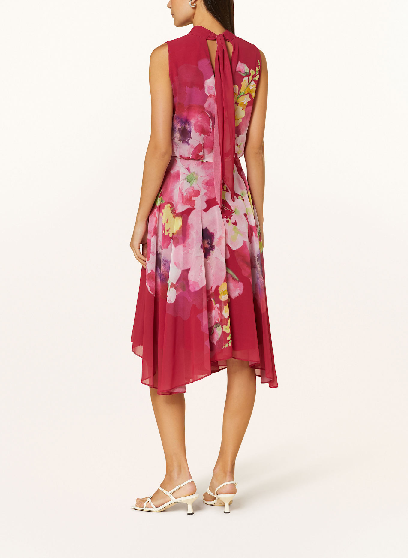 Vera Mont Cocktailkleid: DUNKELROT / GELB / GRÜN