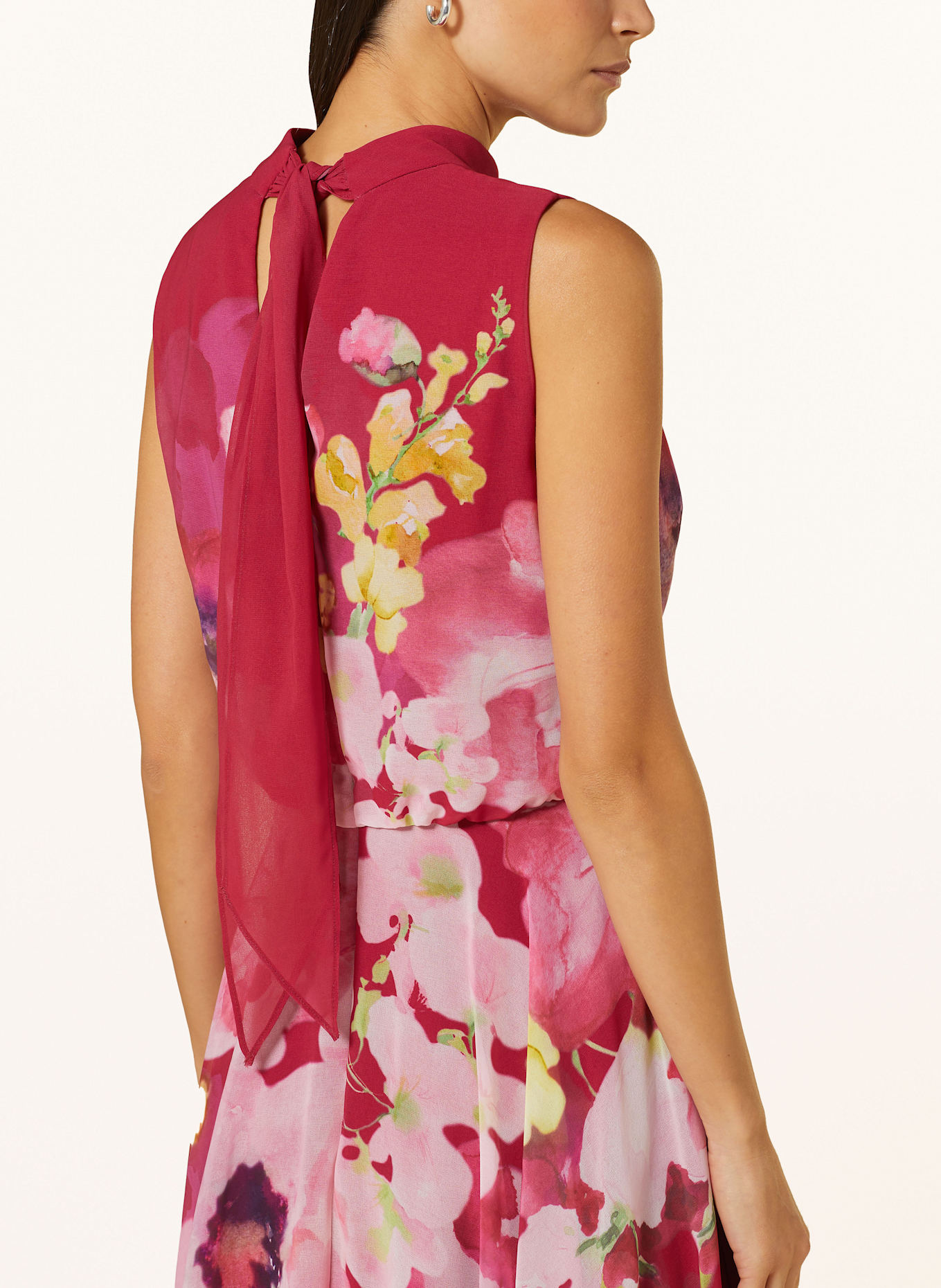 Vera Mont Cocktailkleid: DUNKELROT / GELB / GRÜN