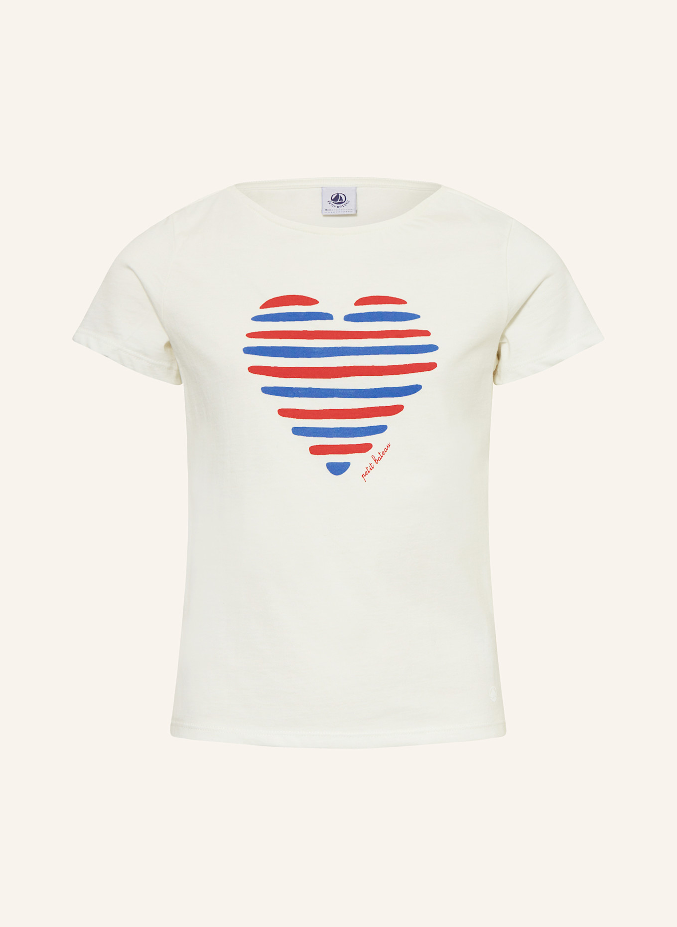 PETIT BATEAU T-Shirt: ECRU / BLAU / ROT