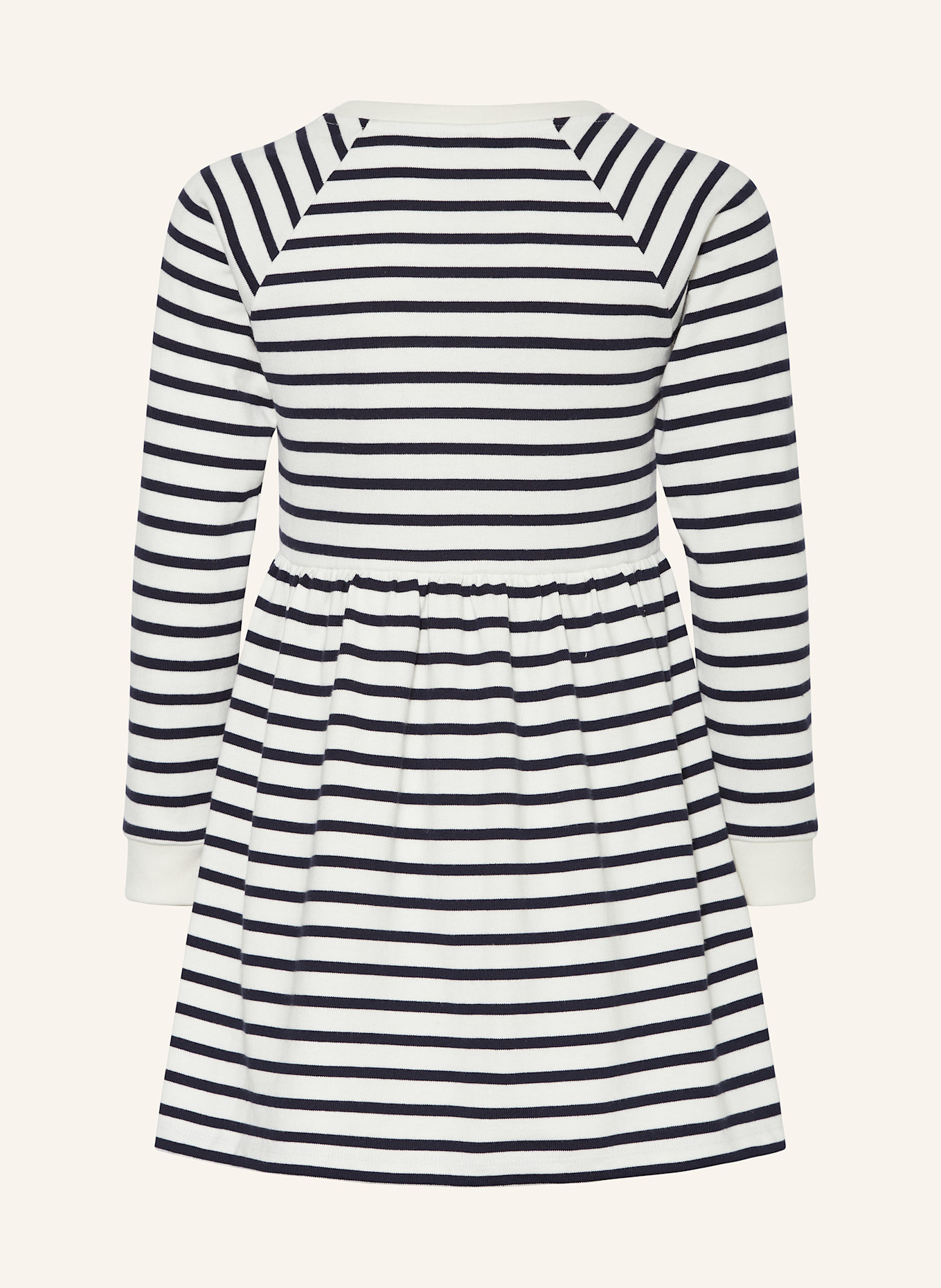 PETIT BATEAU Strickkleid: CREME/ SCHWARZ