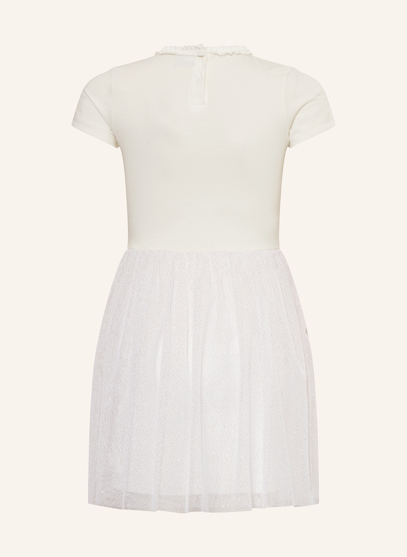PETIT BATEAU Kleid im Materialmix: ECRU/ GOLD