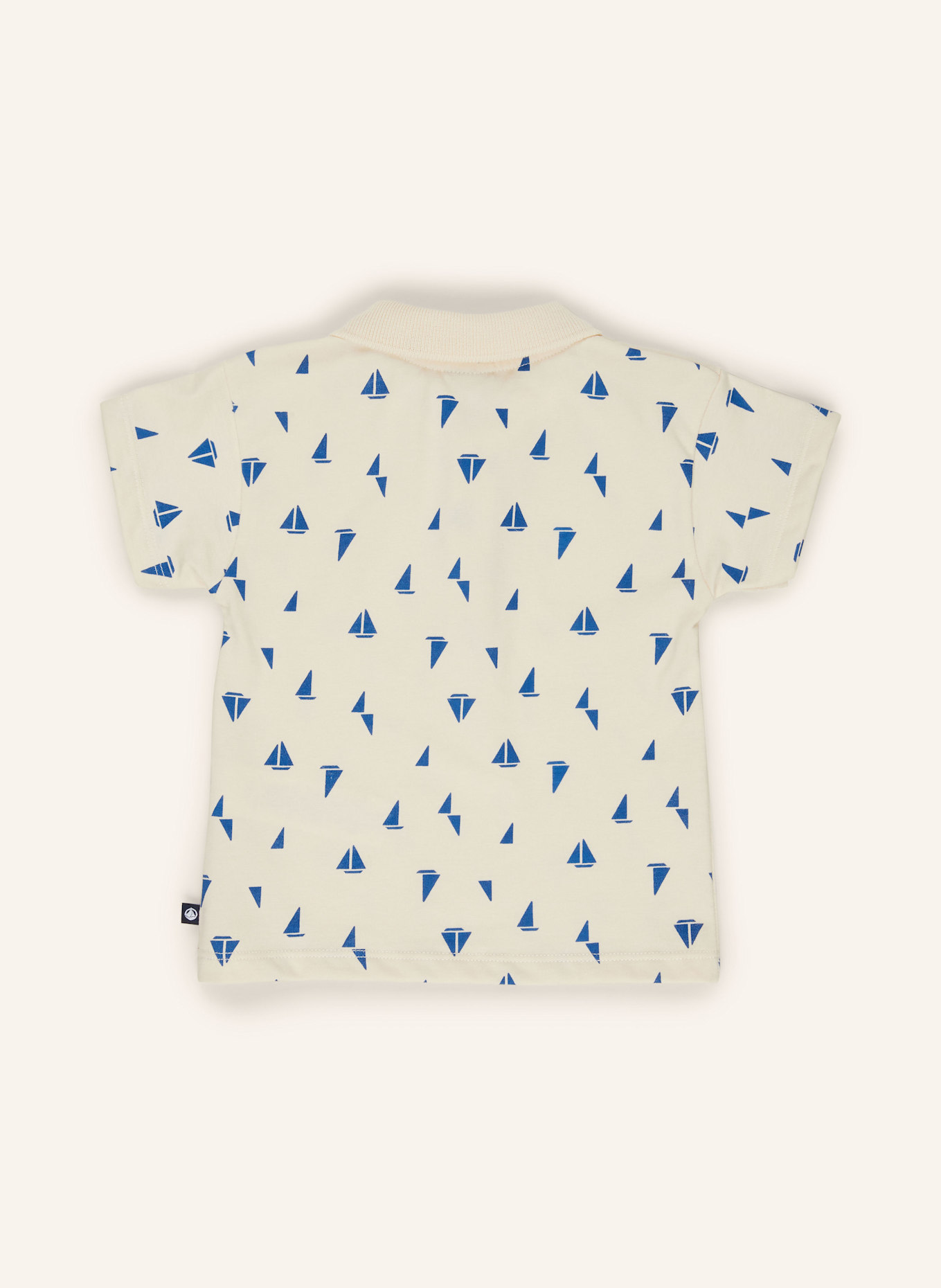 PETIT BATEAU Jersey-Poloshirt: HELLBRAUN / BLAU