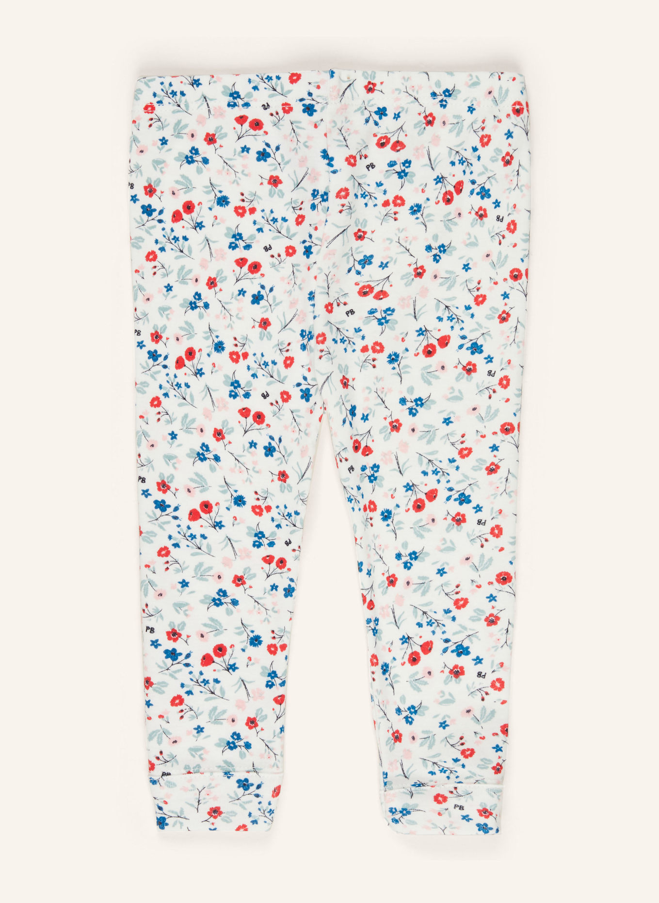PETIT BATEAU Leggings: WEISS/ BLAU/ ROT
