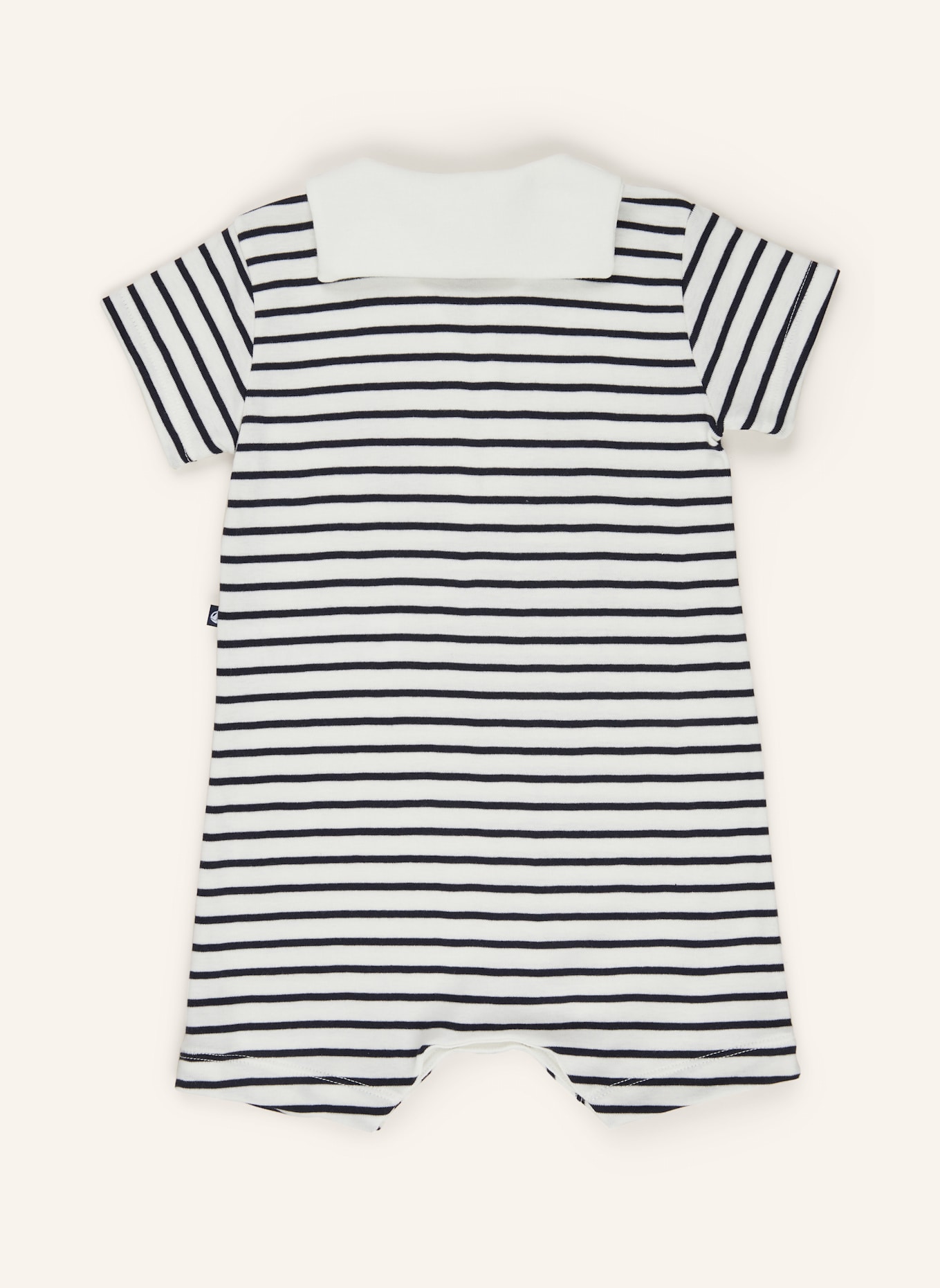 PETIT BATEAU Strampler: WEISS / DUNKELBLAU