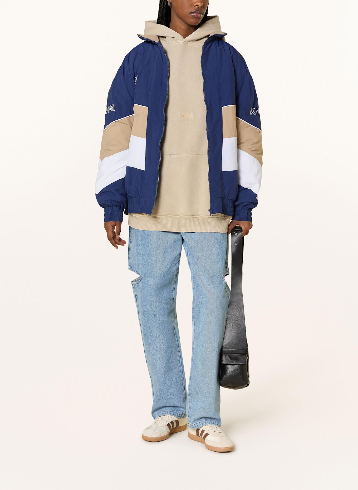 KARO KAUER Blouson: DUNKELBLAU / BEIGE / WEISS