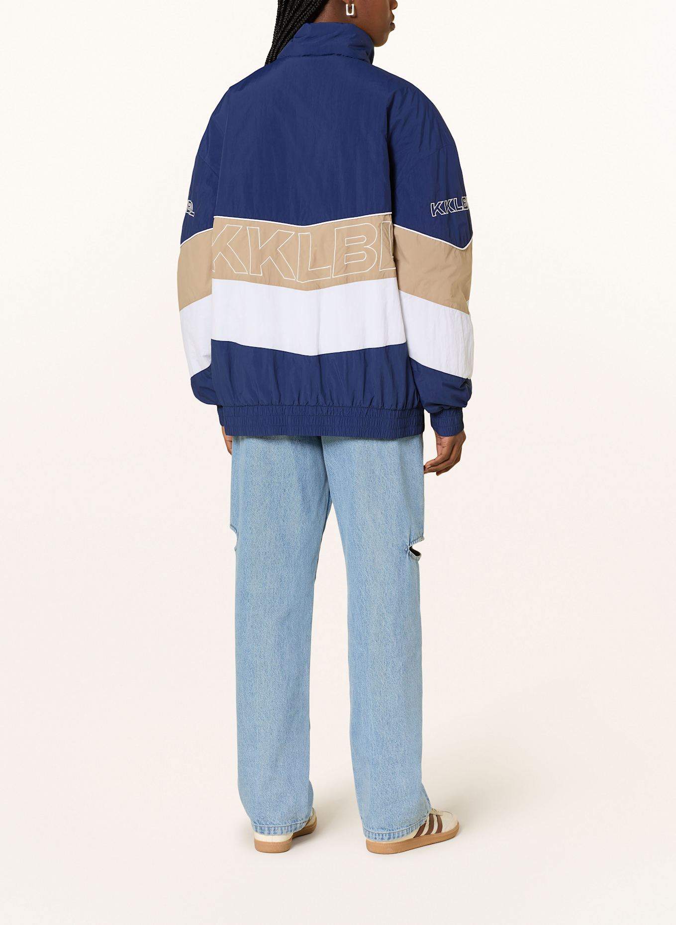 KARO KAUER Blouson: DUNKELBLAU / BEIGE / WEISS