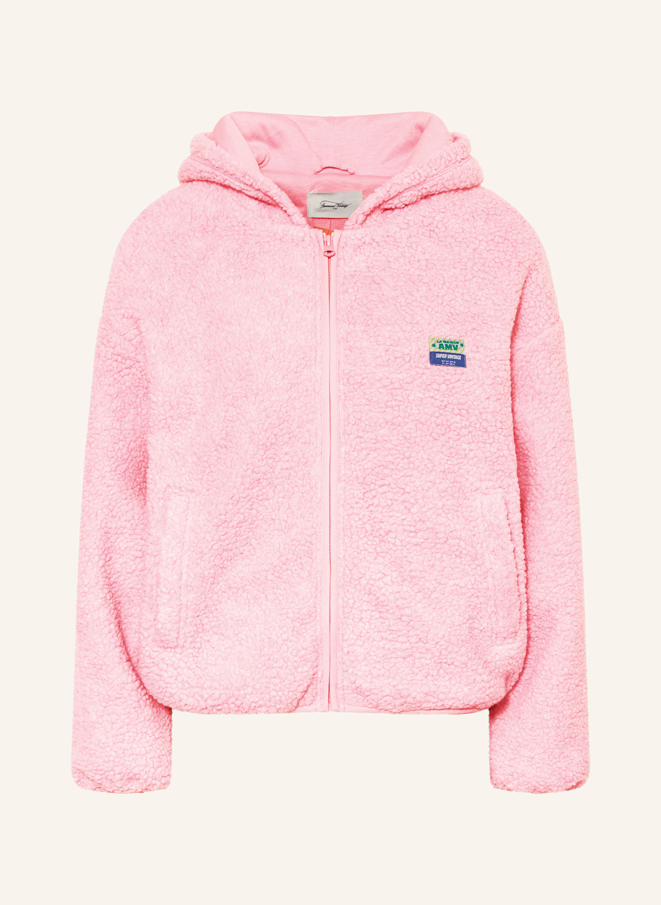 American Vintage Plyšová bunda HOKTOWN: RŮŽOVÁ
