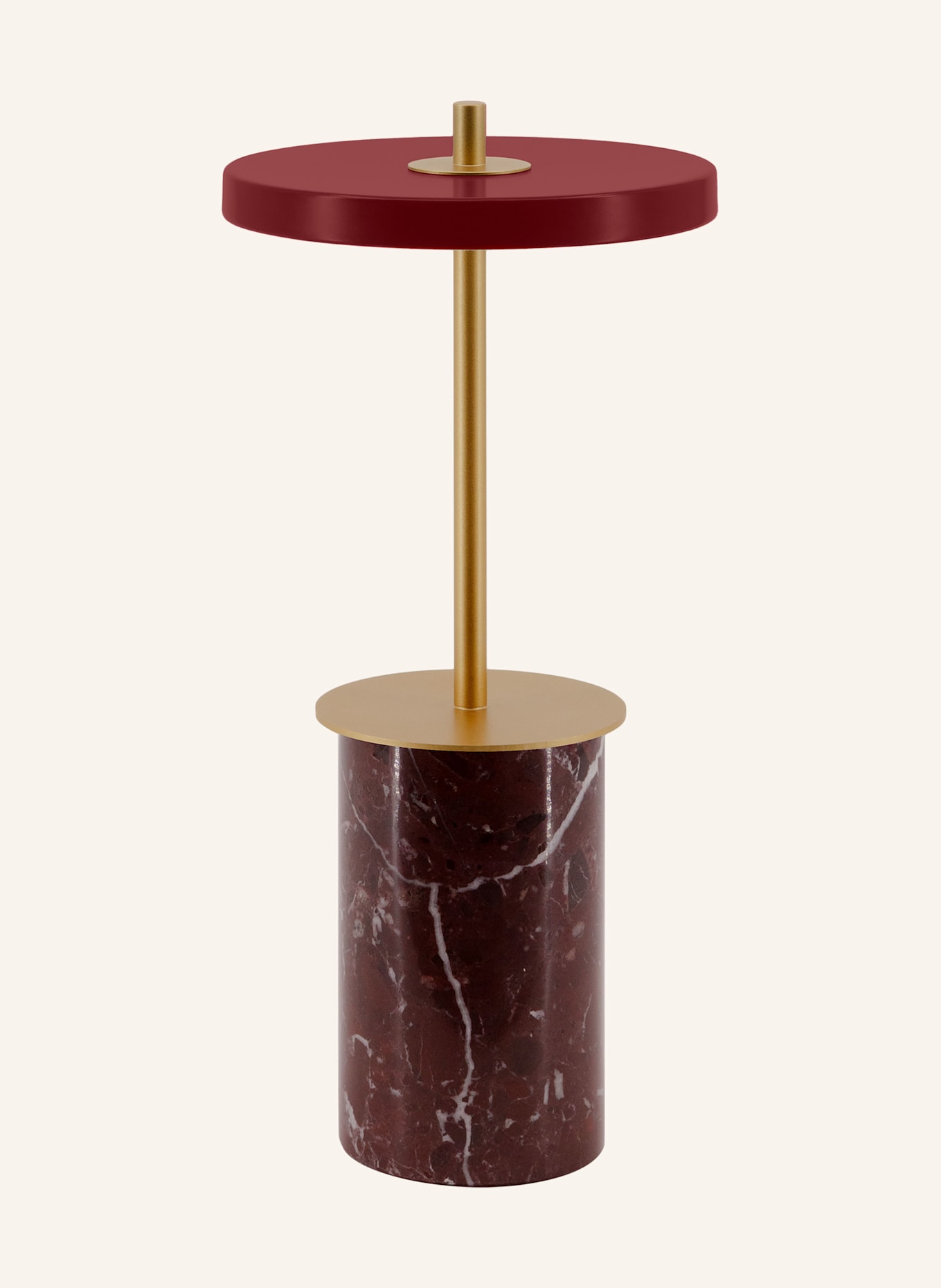 UMAGE Tischleuchte ASTERIA MOVE MINI: DUNKELROT / GOLD