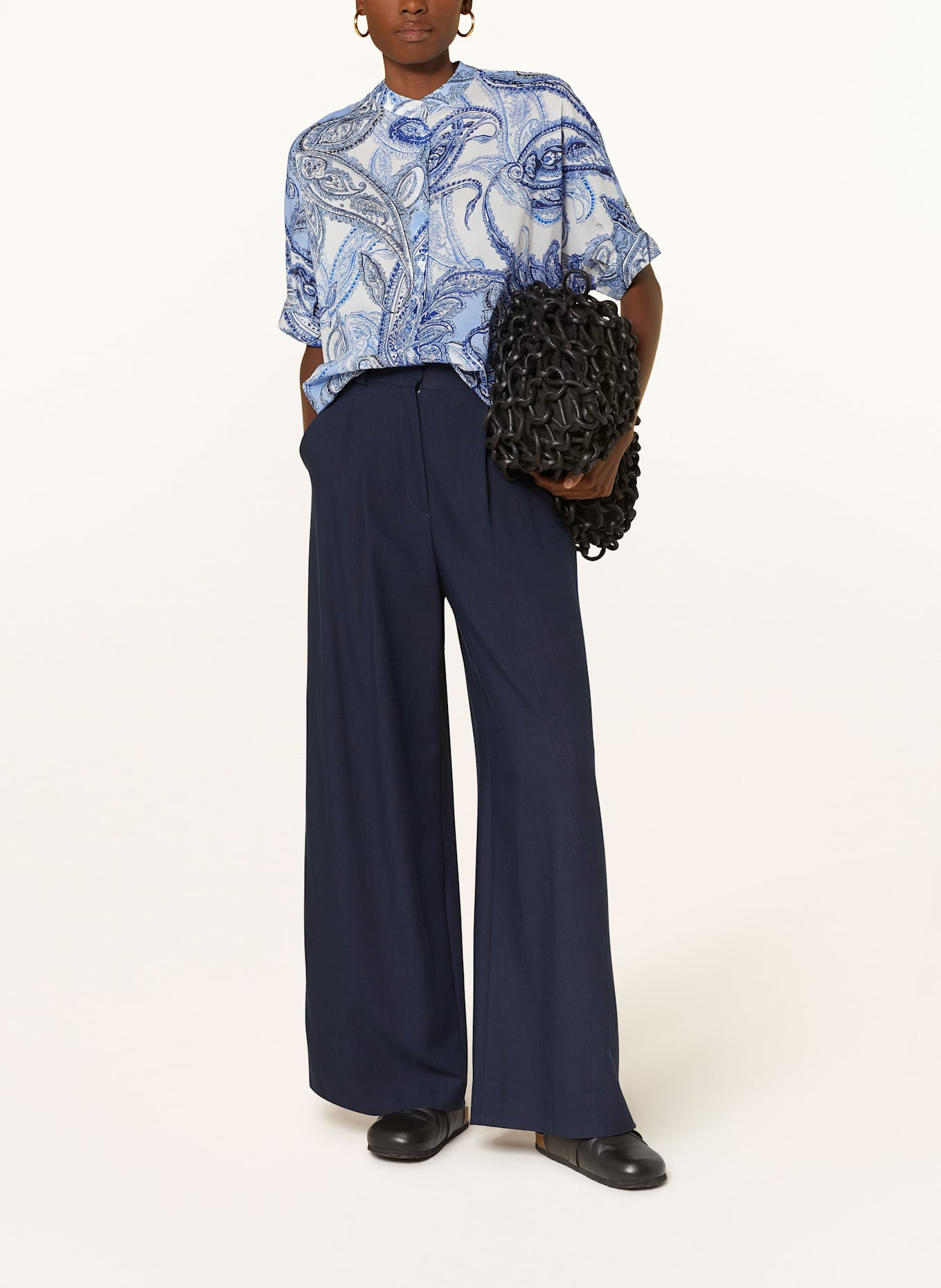 CINQUE Bluse CITERNA: WEISS / BLAU