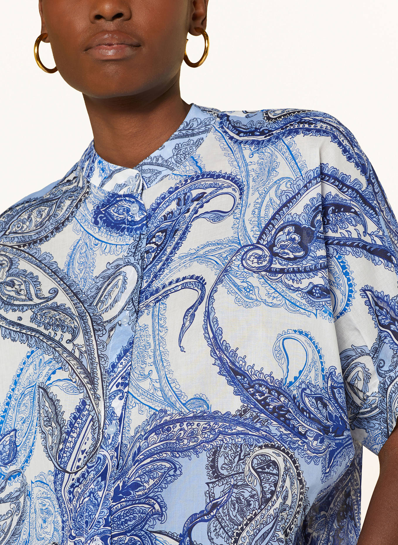 CINQUE Bluse CITERNA: WEISS / BLAU