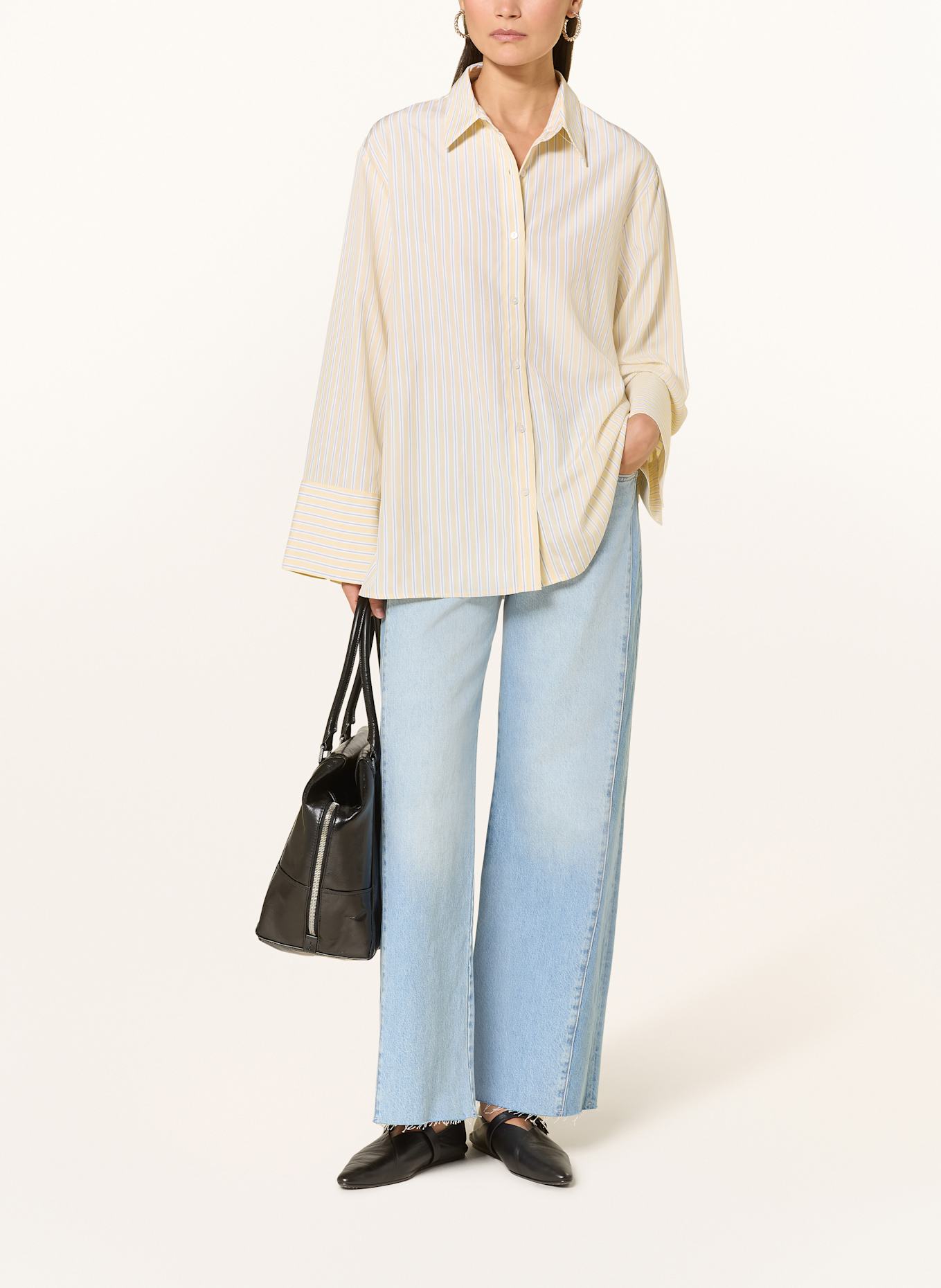 NEO NOIR Hemdbluse DITA: GELB / WEISS / GRAU