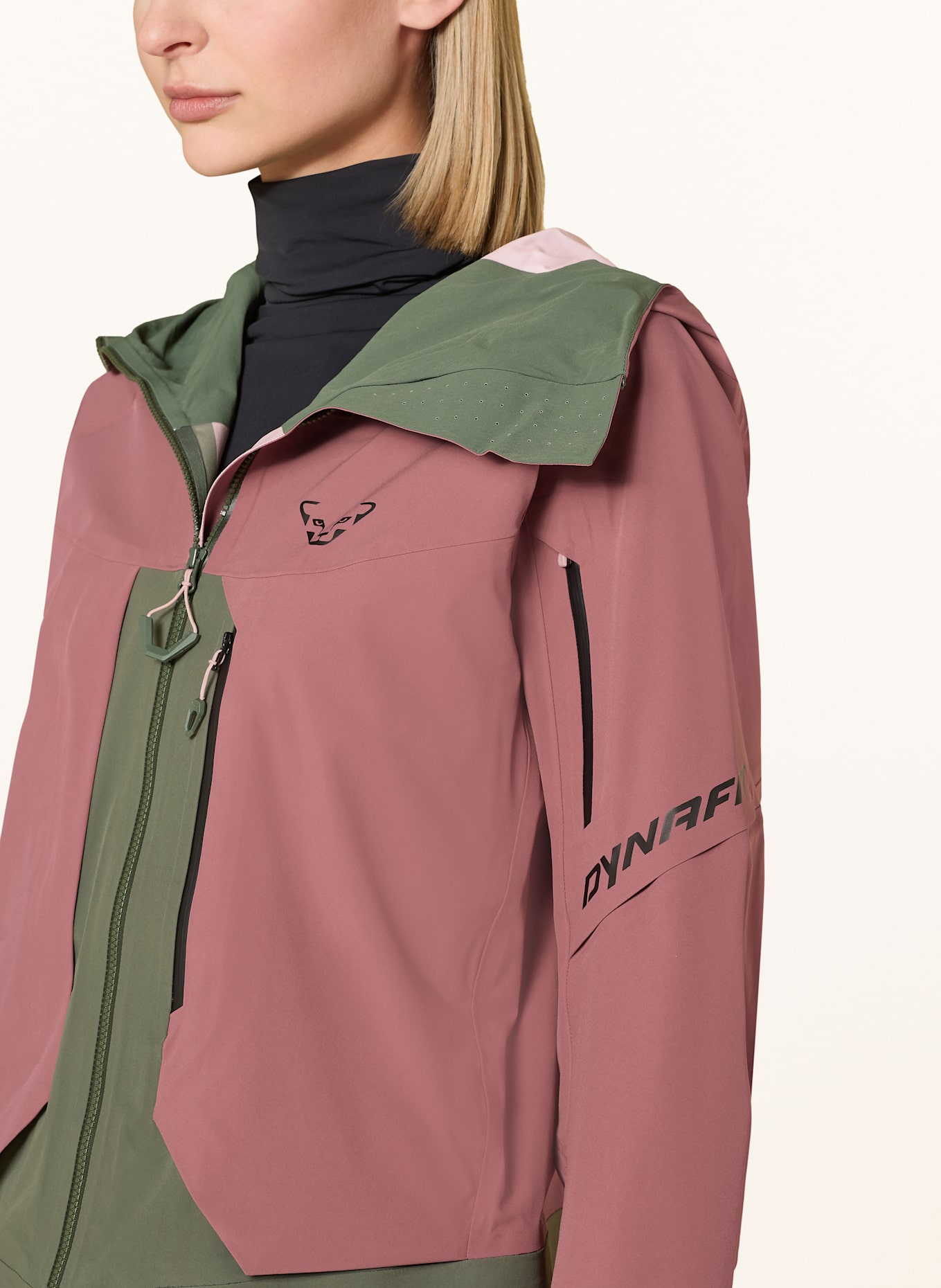 DYNAFIT Kurtka narciarska z hardshellu TIGARD 3L STRETCH: BRUDNY RÓŻ / KHAKI