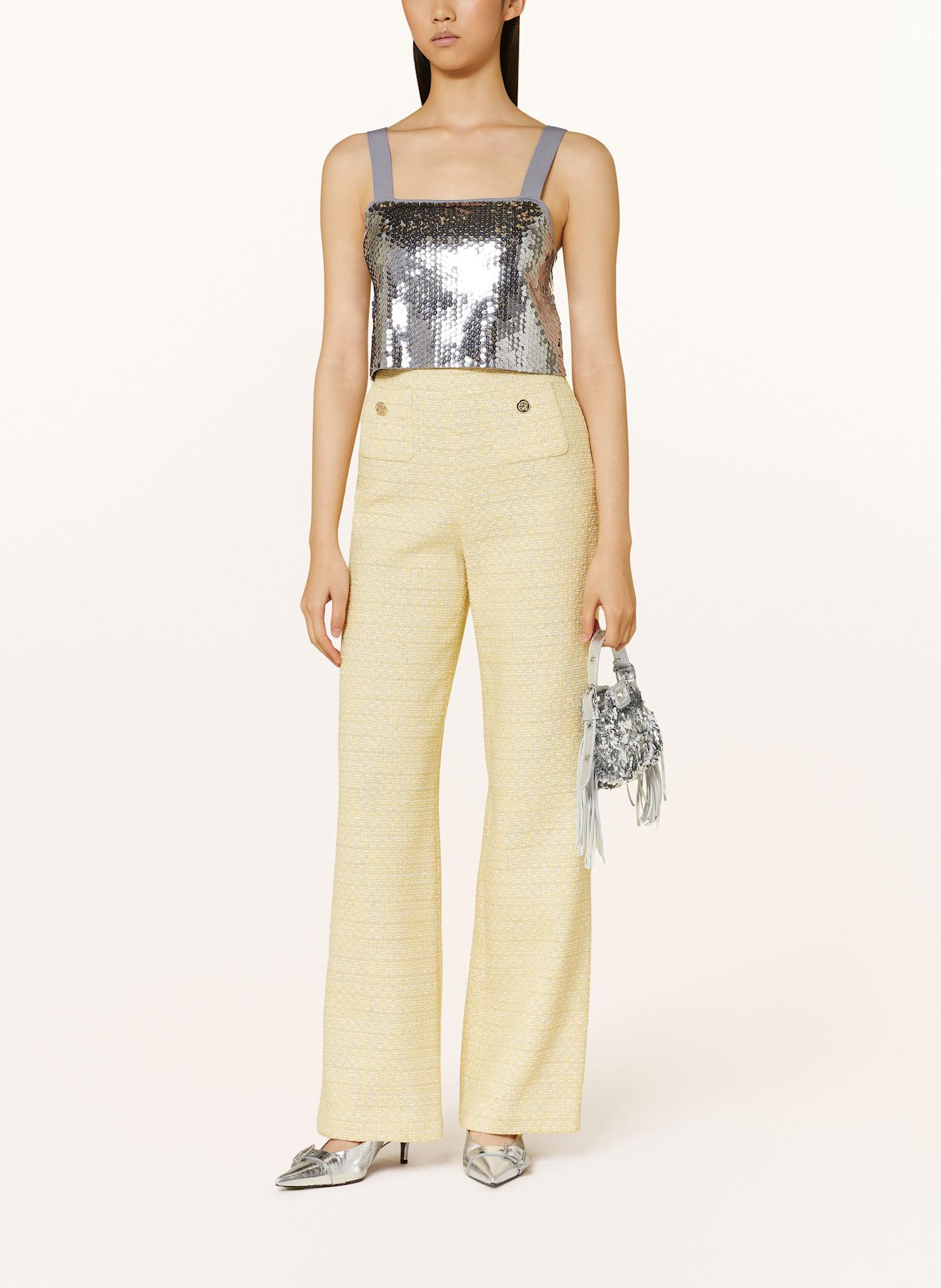 maje Tweed-Hose mit Glitzergarn: GELB