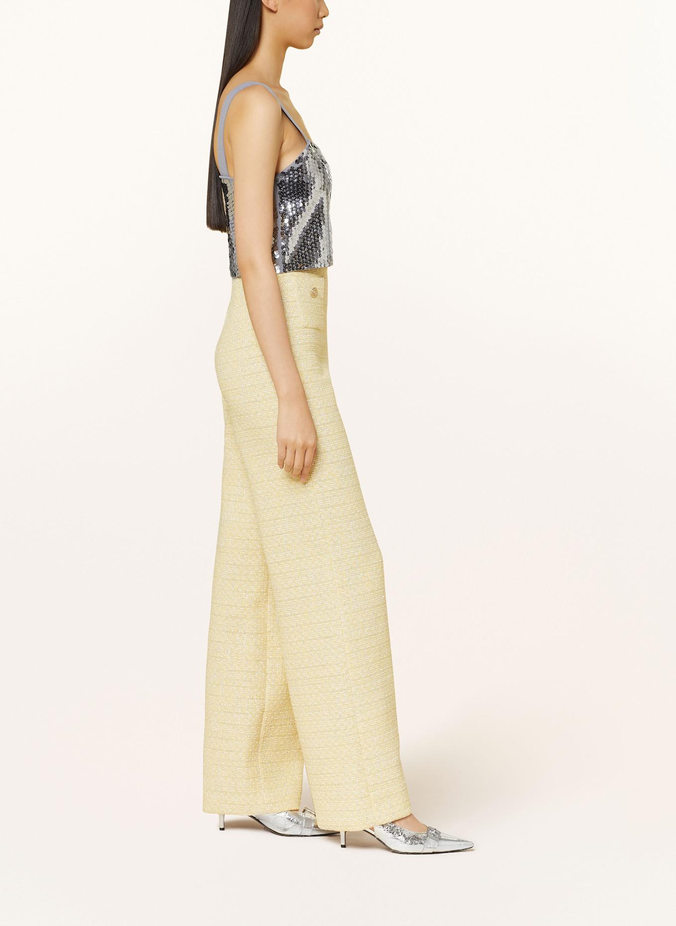 maje Tweed-Hose mit Glitzergarn: GELB