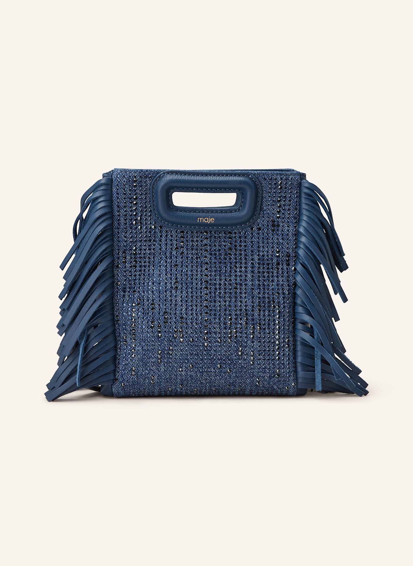 maje Handtasche mit Schmucksteinen: BLAU