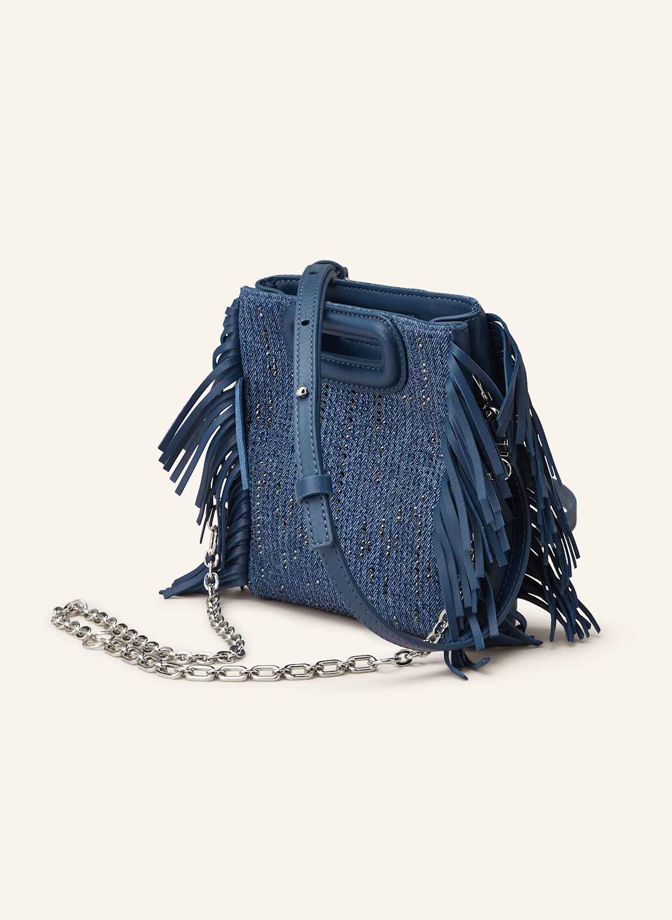 maje Handtasche mit Schmucksteinen: BLAU