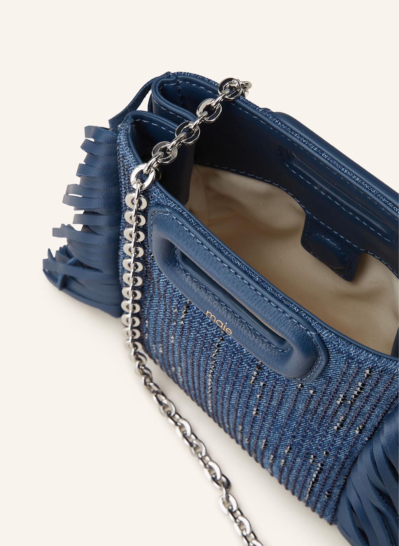 maje Handtasche mit Schmucksteinen: BLAU