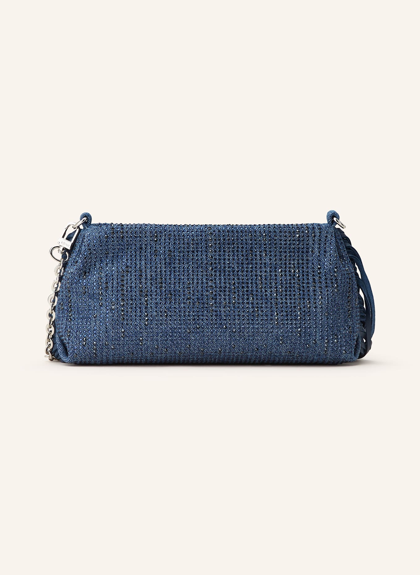 maje Clutch mit Schmucksteinen: BLAU