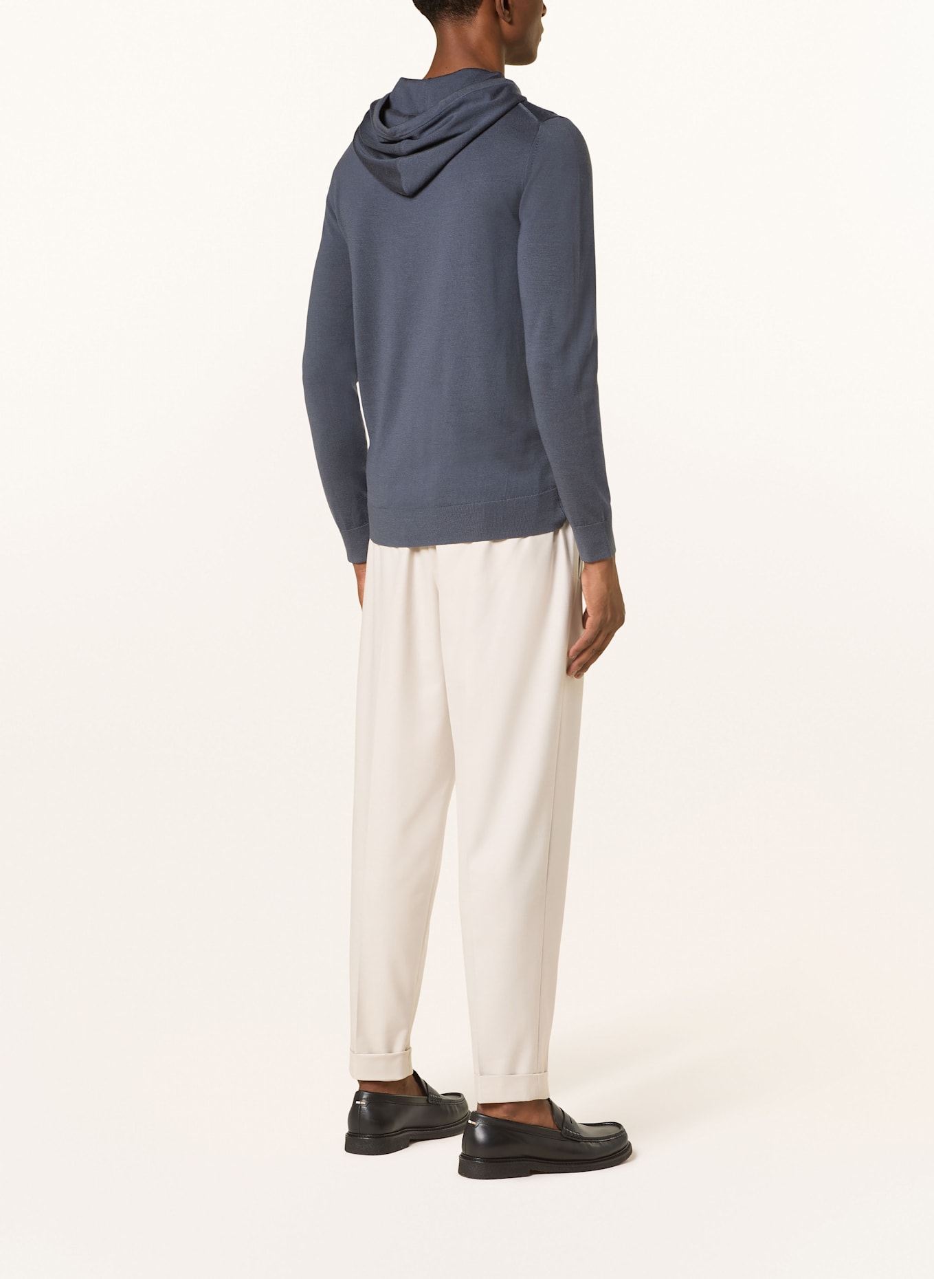 REISS Knit hoodie HOLLAND: BLUE GRAY