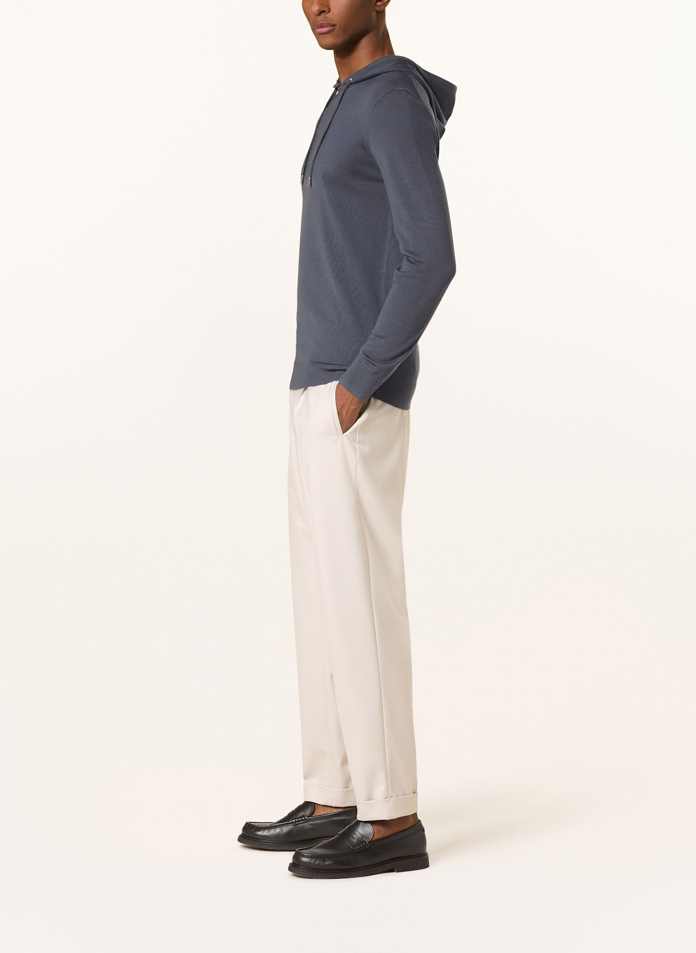 REISS Knit hoodie HOLLAND: BLUE GRAY