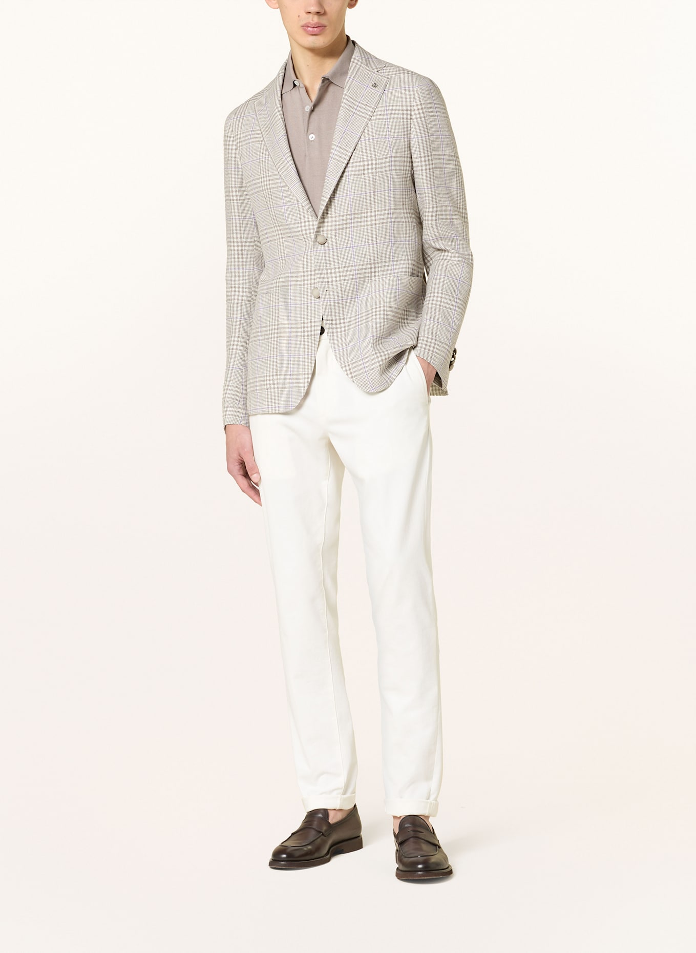 TAGLIATORE Slim fit colbert: CRÈME / LICHTGRIJS / PAARS