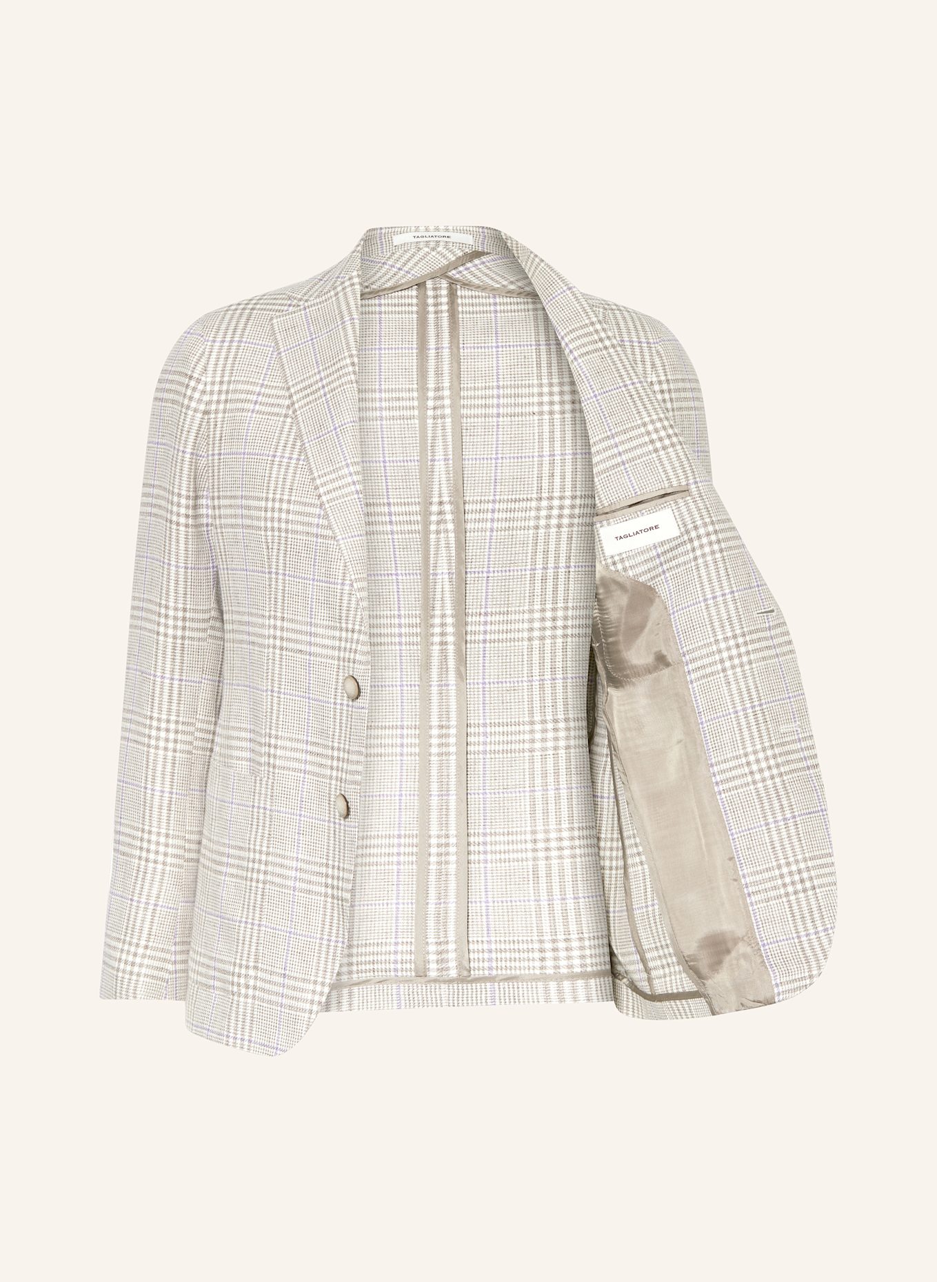 TAGLIATORE Slim fit colbert: CRÈME / LICHTGRIJS / PAARS