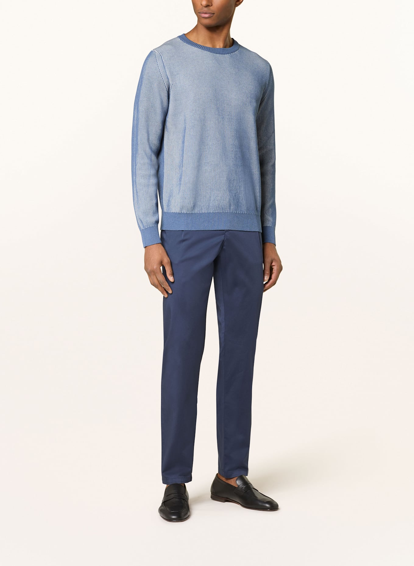 MAURIZIO BALDASSARI Pull VANISE avec soie: BLEU FONCÉ / CRÈME